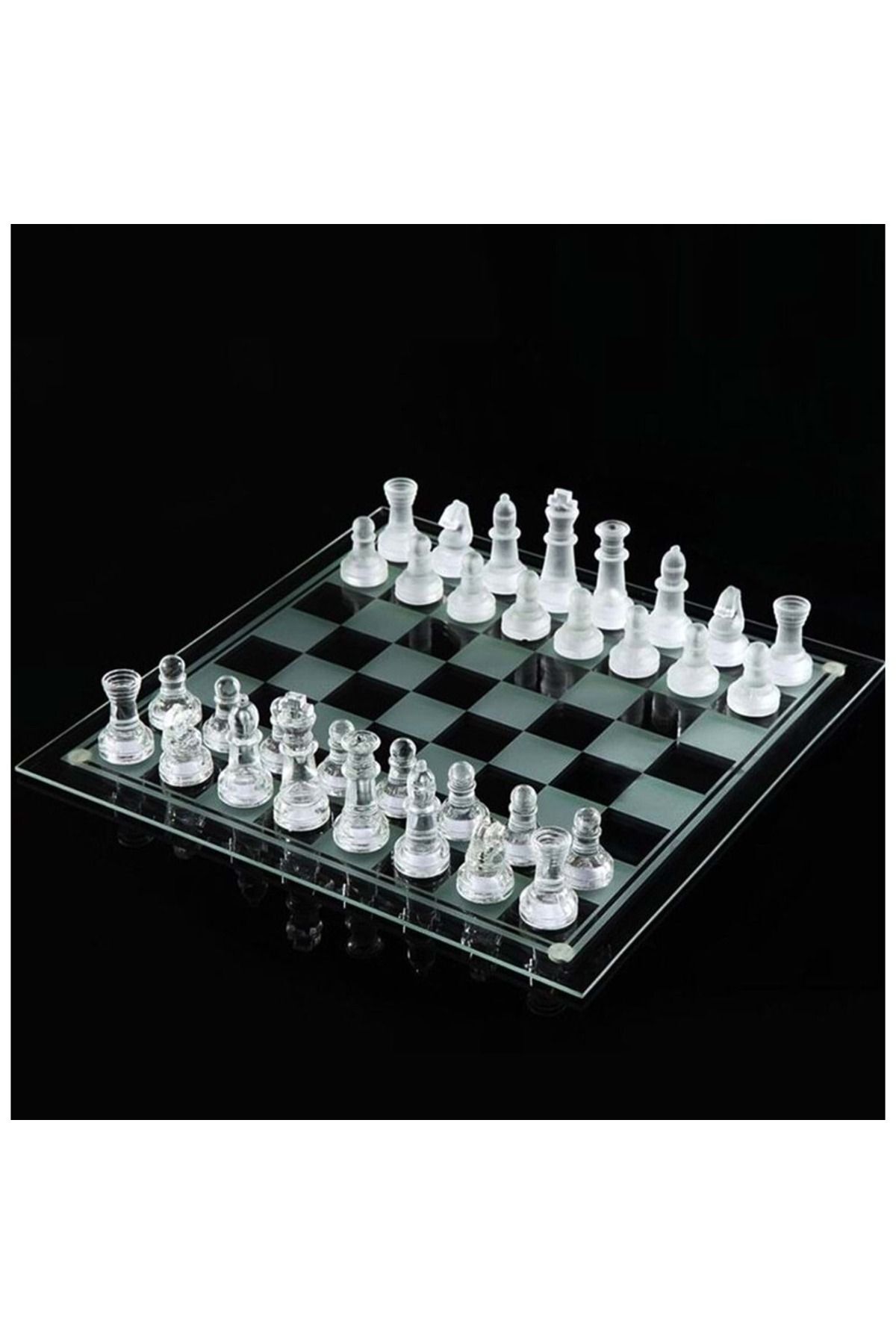 EXENET-Premium Luxury Glass Chess Set - Transparent Frosted Gems, Elite Design, Custom Production Luxury Collection Set 7