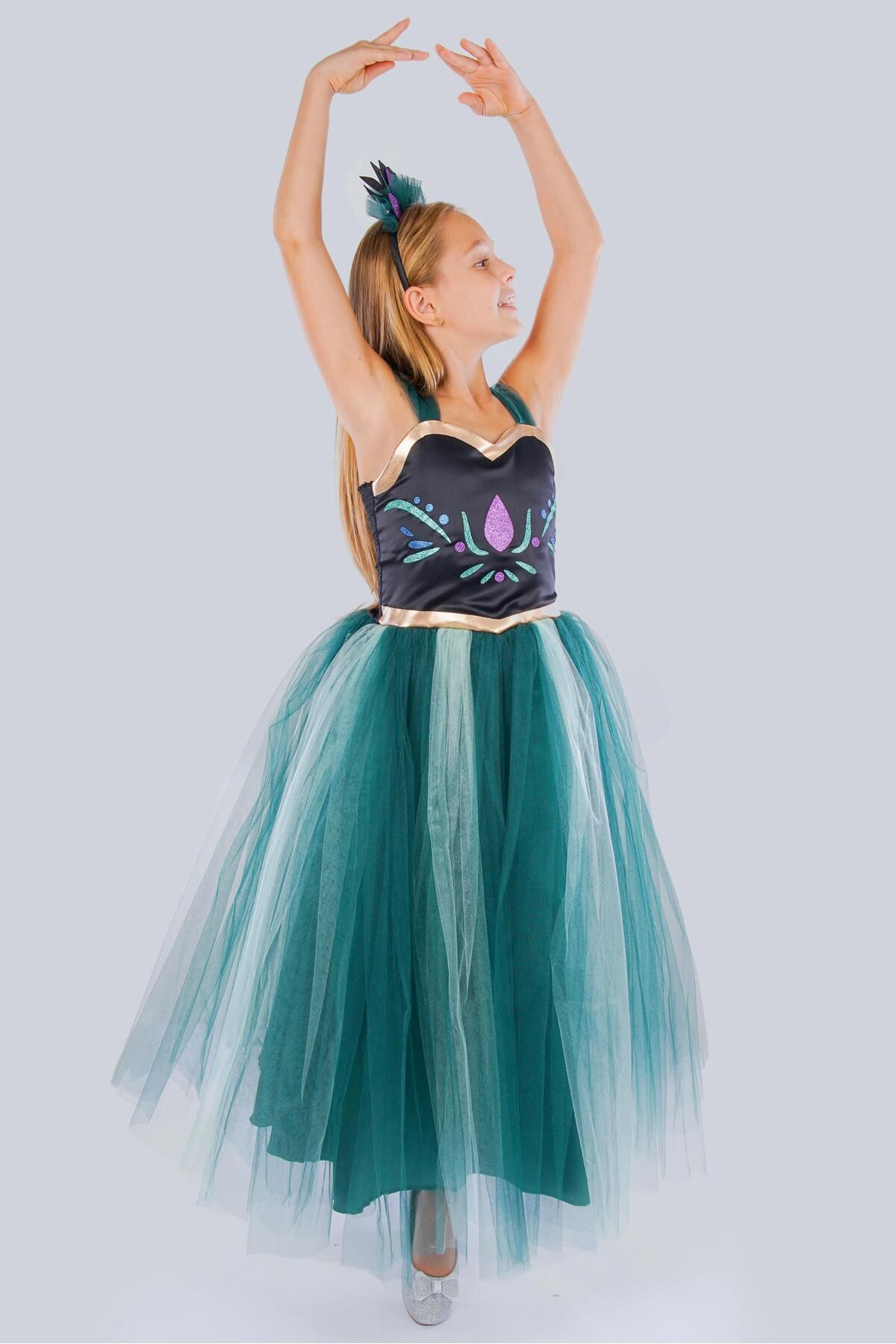 Buse&Eylül Bebe-Anna Frozen Girl's Birthday Party Concept Dress 3