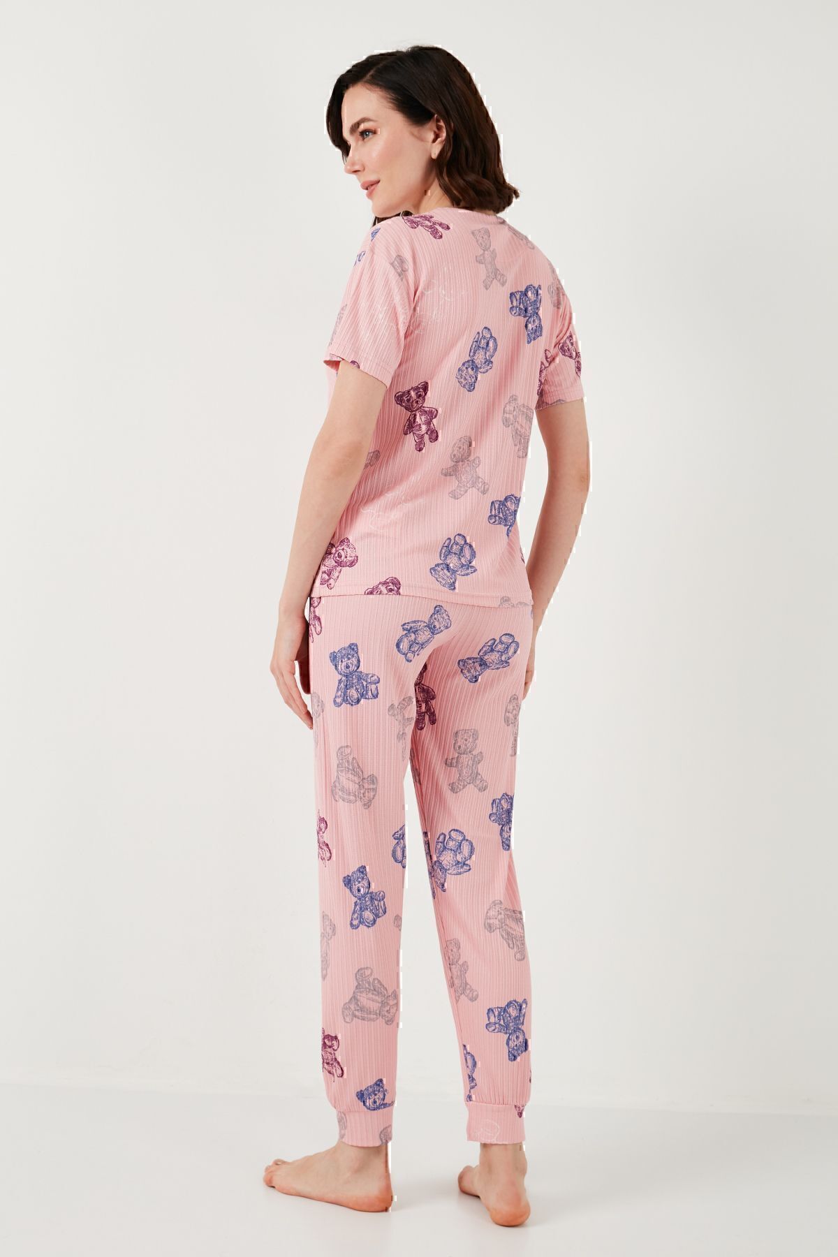Lela-Regular Fit Short Sleeve Pajamas Set - PYJAMAS SET65740104 7