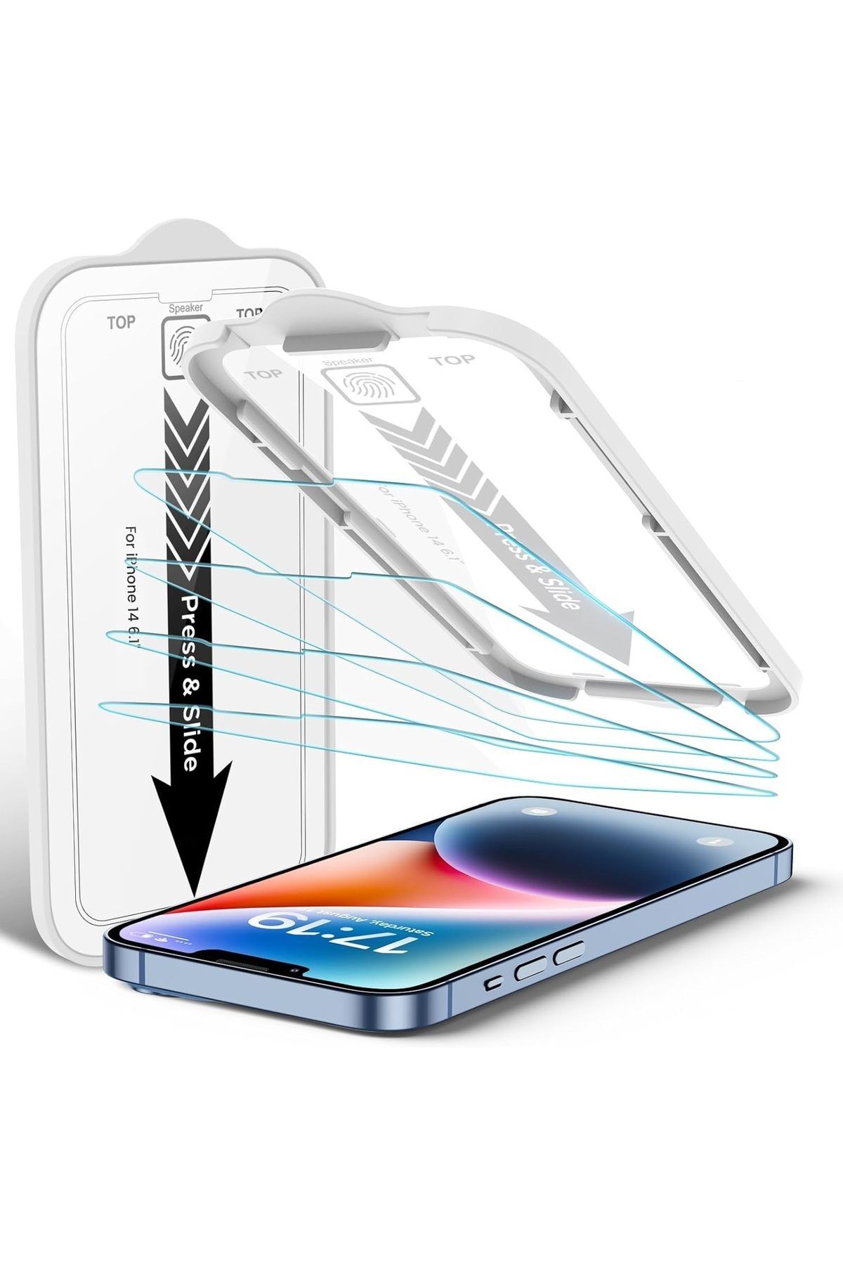 Iphone 14 Uyumlu Uygulama Aparatlı Kolay Kurulum Tamperli Kırılmaz Ekran Koruyucu