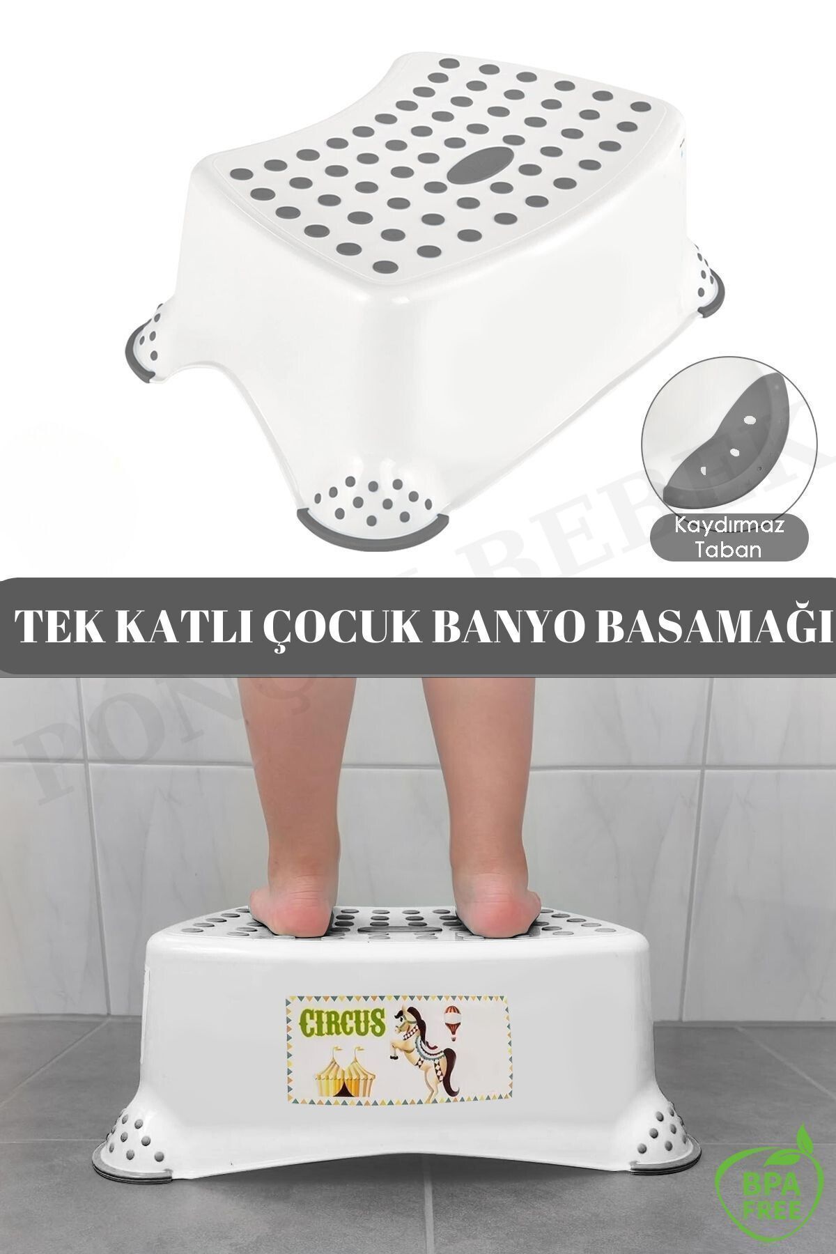 PONÇİK STORE Kaydırmaz Çocuk Bebek Banyo Basamağı - Kaymaz Lavabo Taburesi