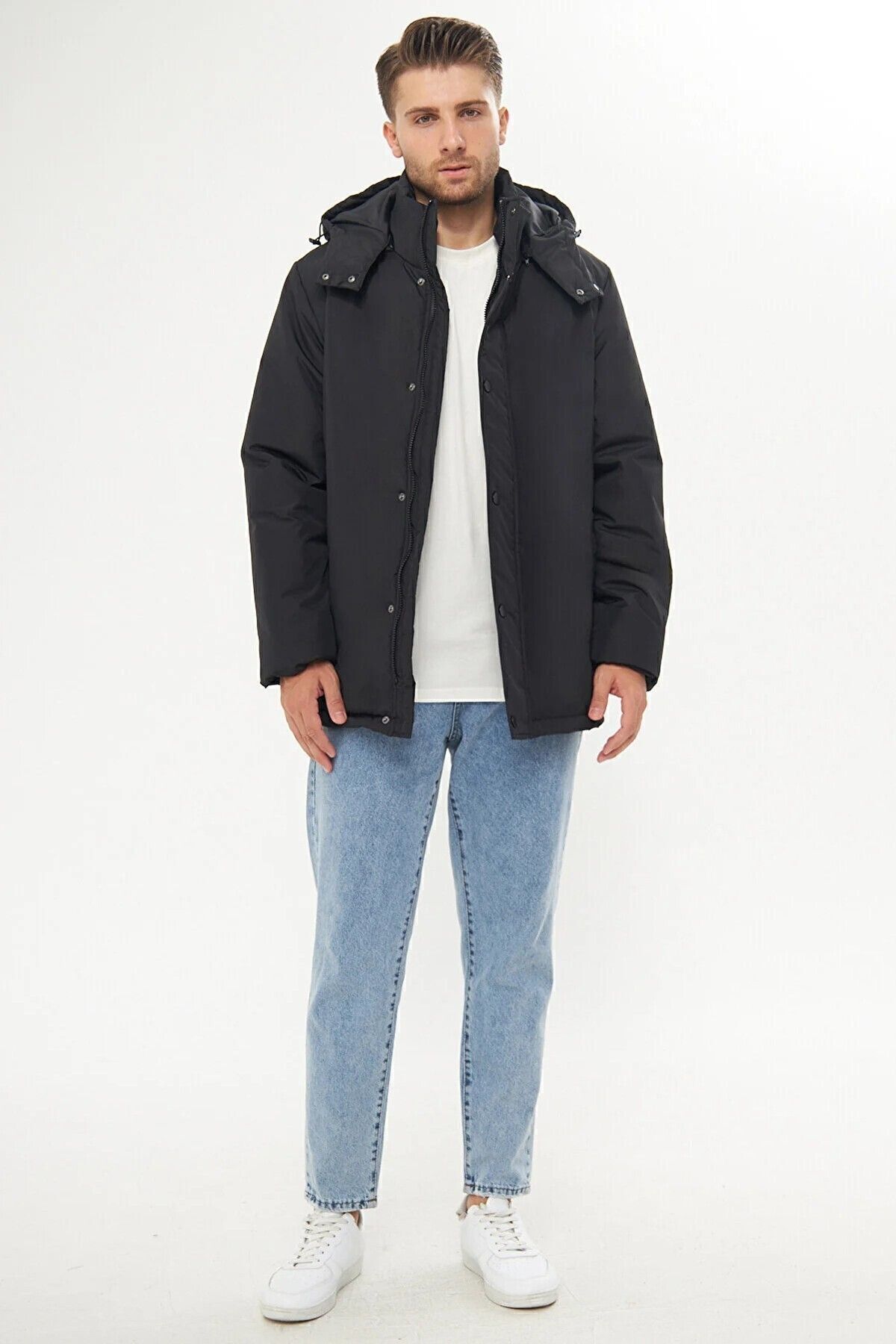 D1fference-Pánská zimní bunda - odnímatelná kapuce, větruodolná, design Parka 6