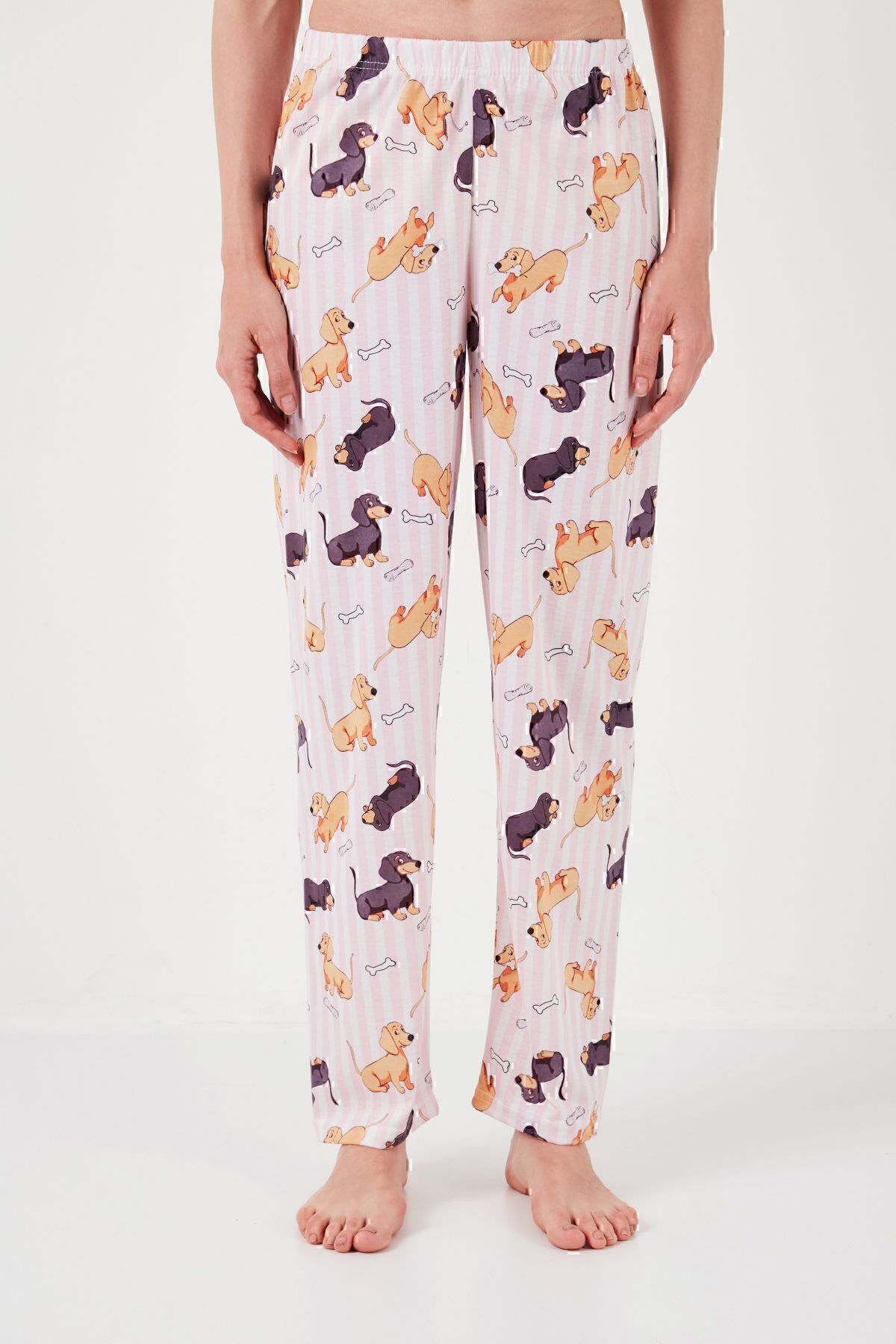 Lela-Set pijama cu model regular fit - mânecă scurtă, guler cămașă, talie elastica6571010 4