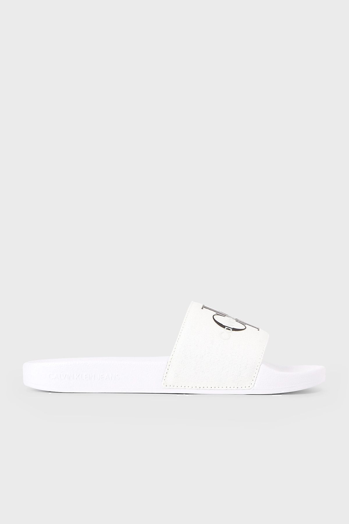 دمپایی سفید مردانه و زنانه مسطح YW0YW0010301W SLIPPER YW0YW00103 01W Calvin Klein