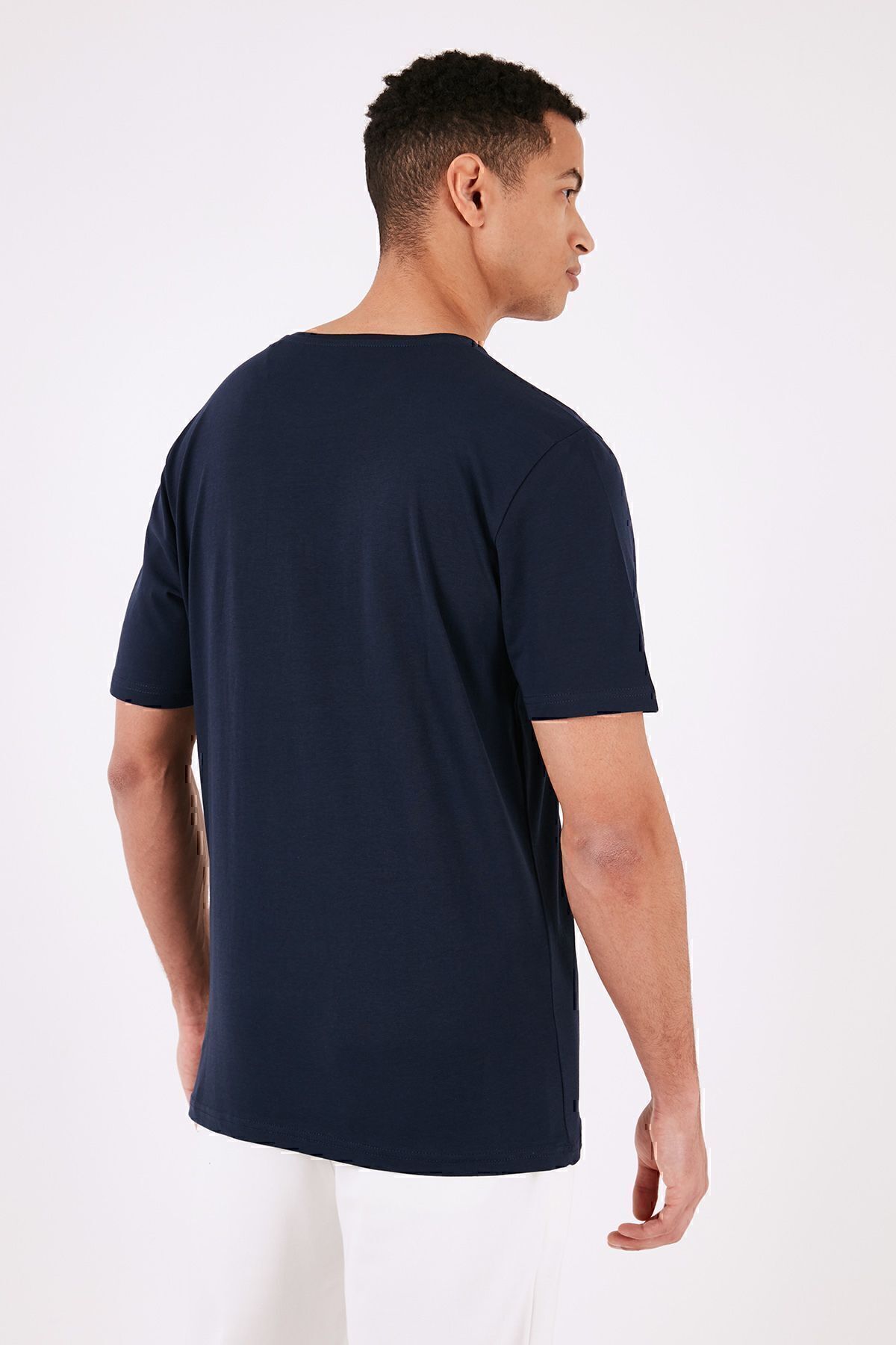 تیشرت مردانه آبی سرمه ای بوراتی | 5902753 اورجینال - تصویر 5