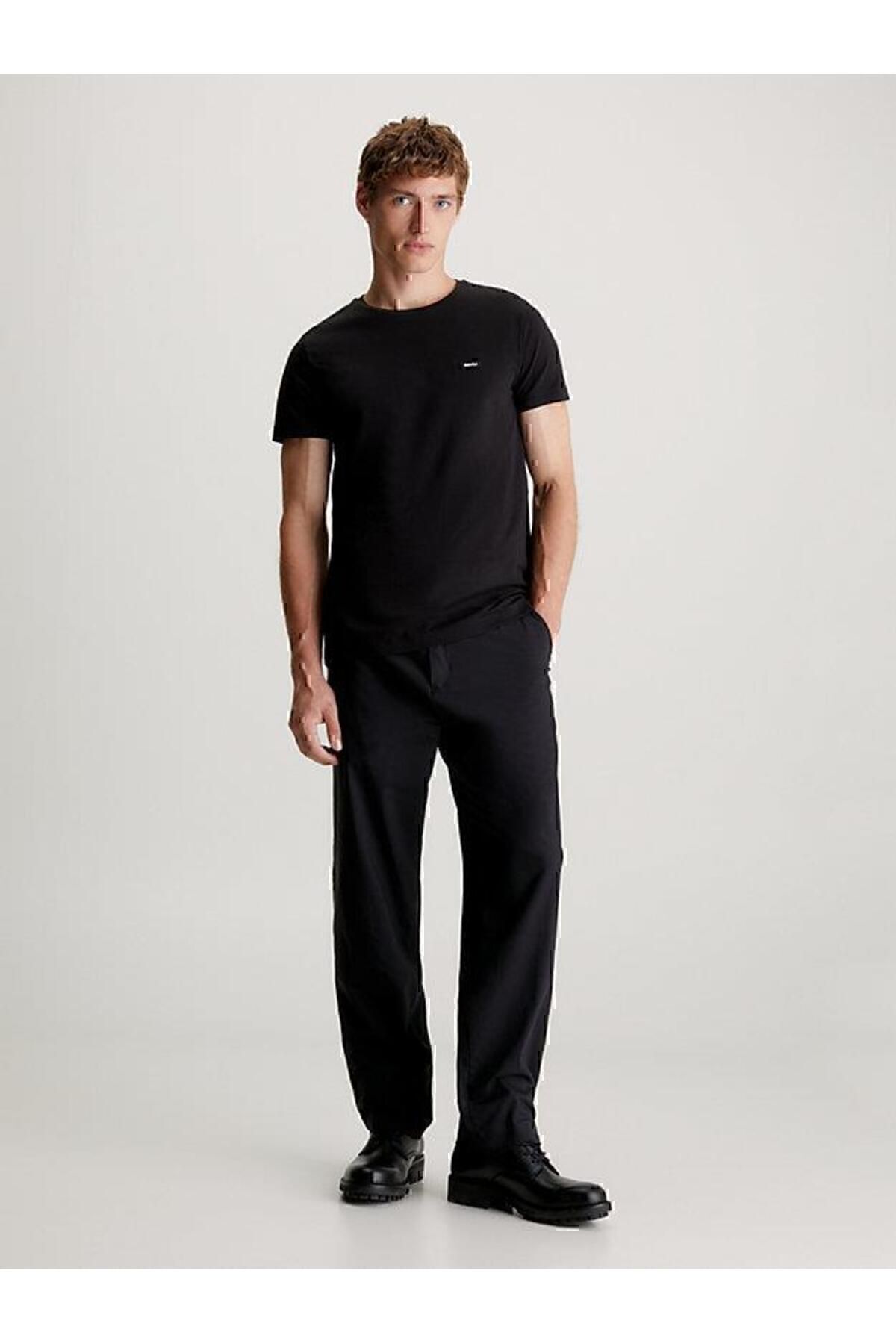 تی شرت مشکی مردانه باریک و کشش Calvin Klein