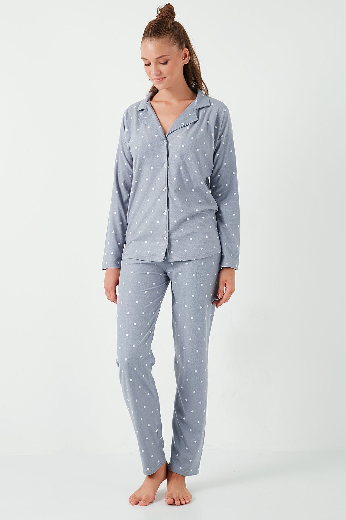 Lela-Stretch Standard Fit Buttoned Pajama Set - 60956601 3