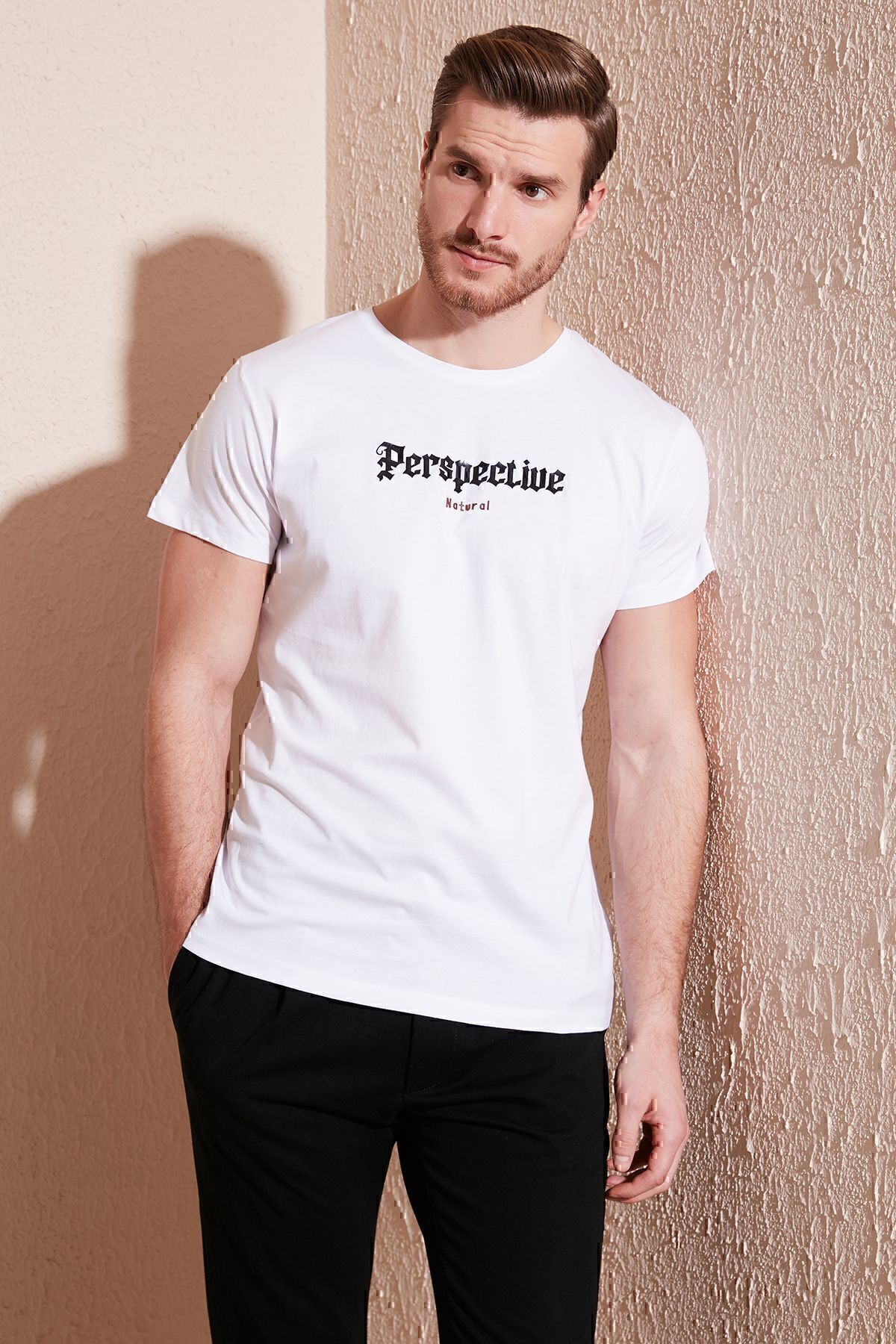 تی شرت یقه ای باریک نخی تی شرت مردانه 541 PERSPECTIVE Buratti