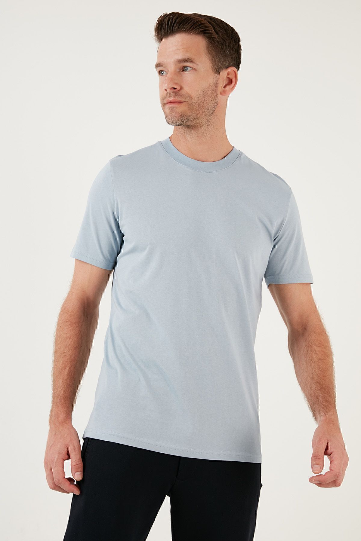 Buratti Tricou De Bază, Bumbac, Cu Croială Normală, Cu Decolteu, Tricou Bărbați Masculin - 2XL
