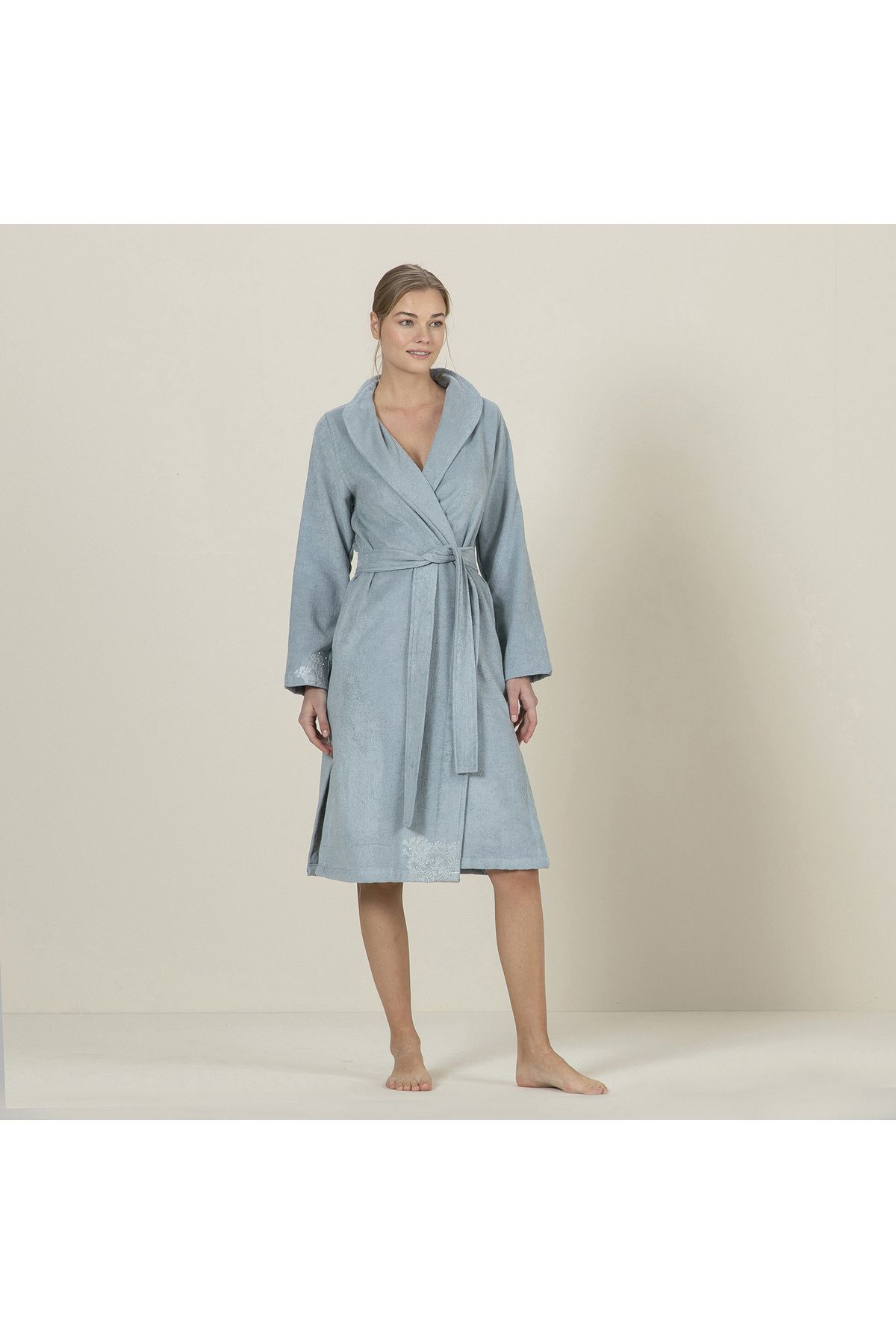 حوله تنپوش (روبدوشامبر) آبی زنانه Debby Bathrobe Aqua اورجینال Chakra
