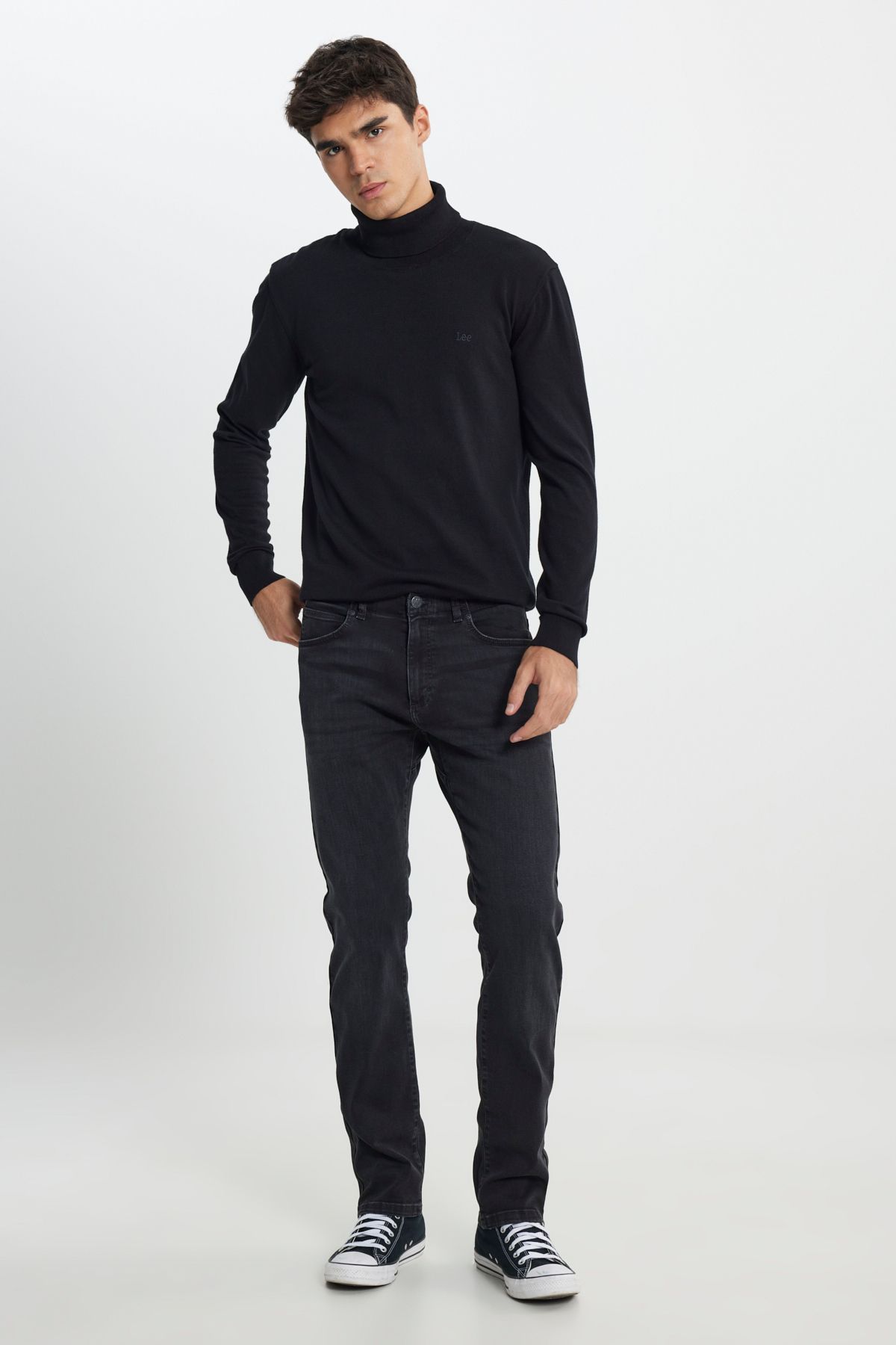 Extreme Motion Slim Fit Slim Fit معمولی کمر باریک پا باریک آبی تیره شلوار جین جین انعطاف پذیر مردانه Lee