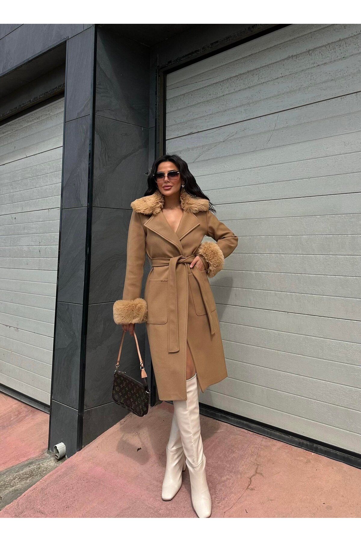 ZARİFTREND Grace Kürk Detaylı Kaşe Kaban görsel 3