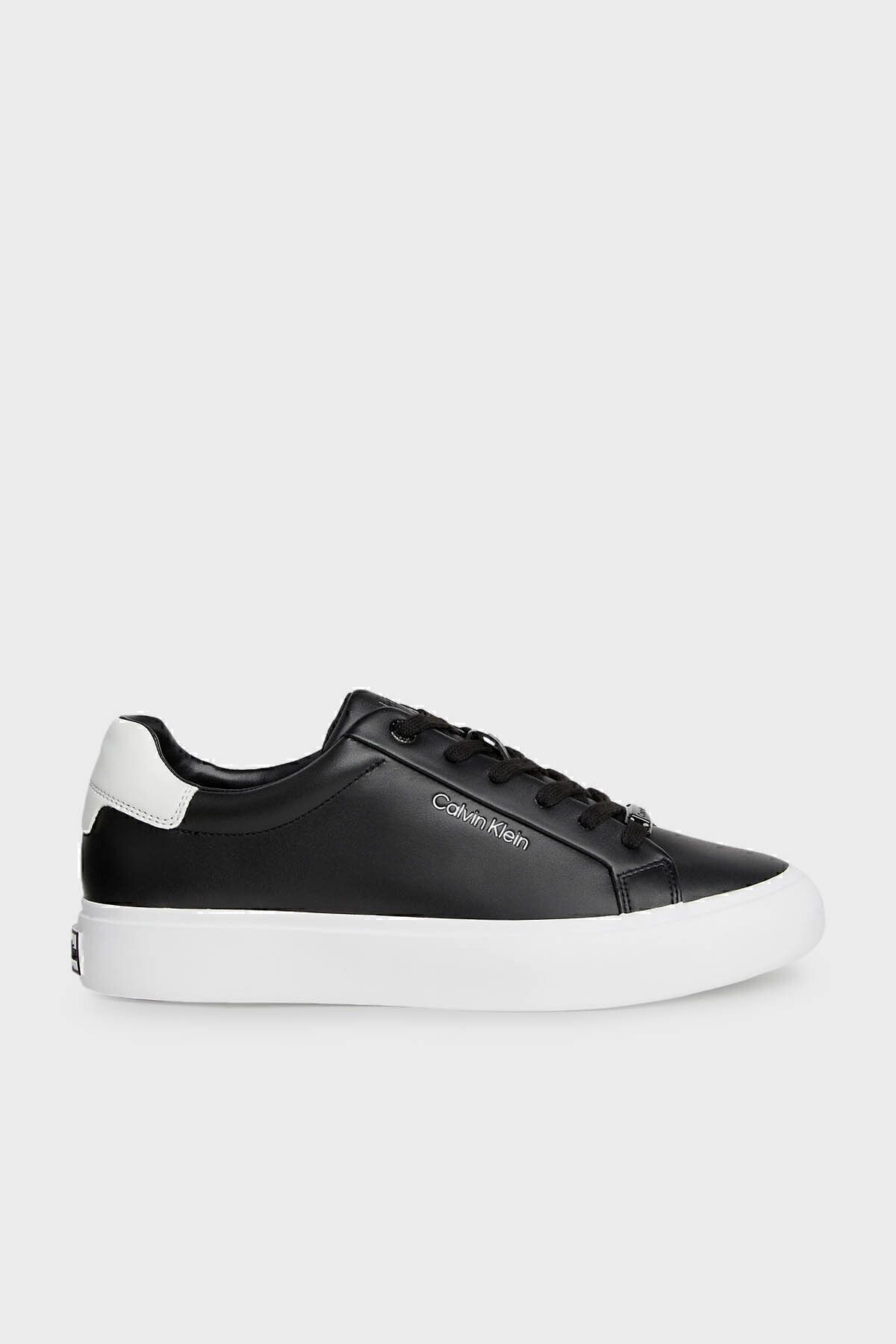 Calvin Klein Logo Leather Sneaker Shoes HW0HW020370GN SHOES HW0HW02037 0GN Trendyol