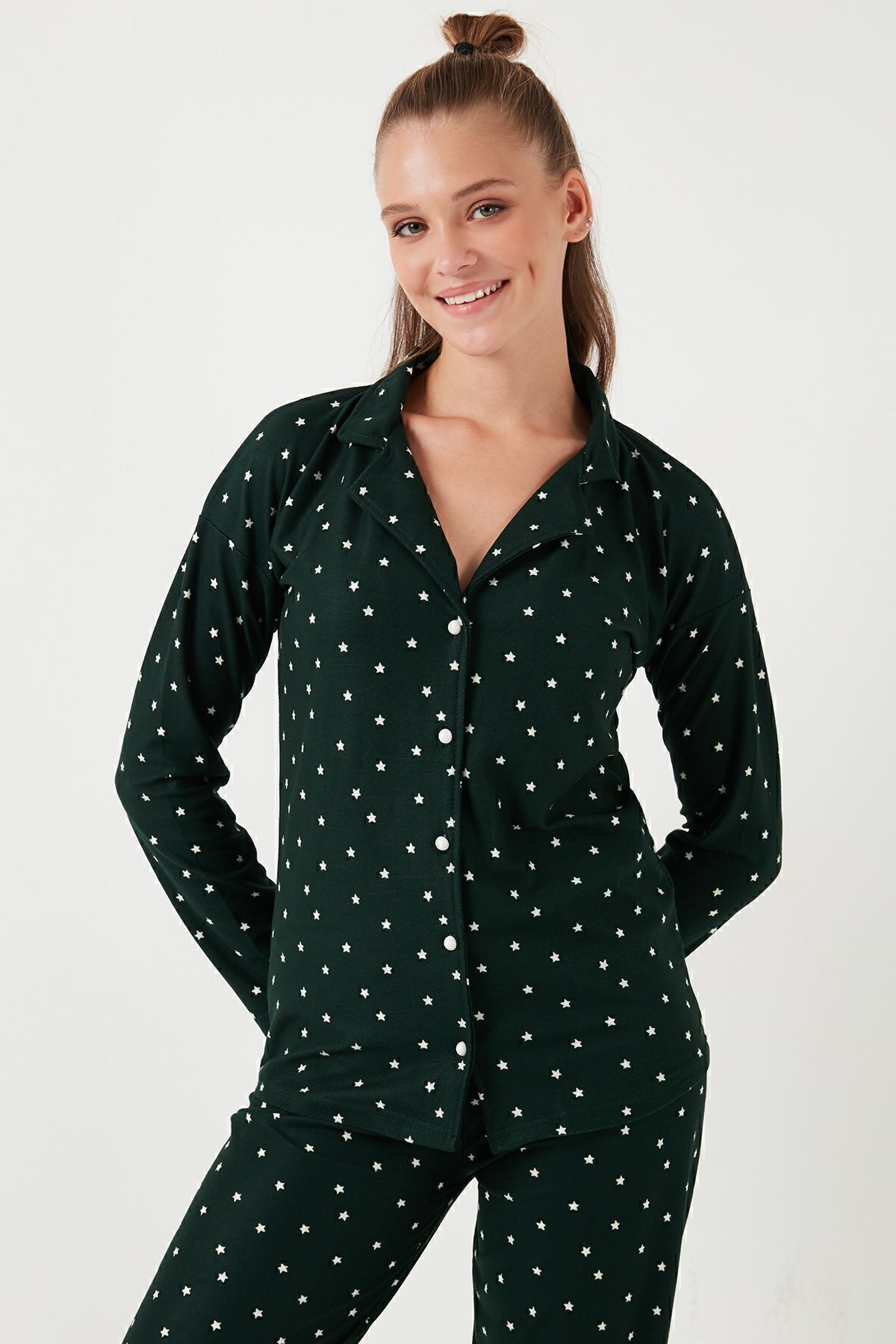 Lela-Stretch Standard Fit Buttoned Pajama Set - 60956601 6