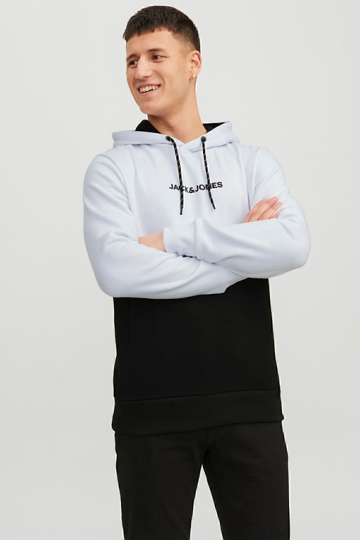 Essentials Jjereid Color Block Hooded Sweat مردانه SWEAT 12233959 Jack & Jones
