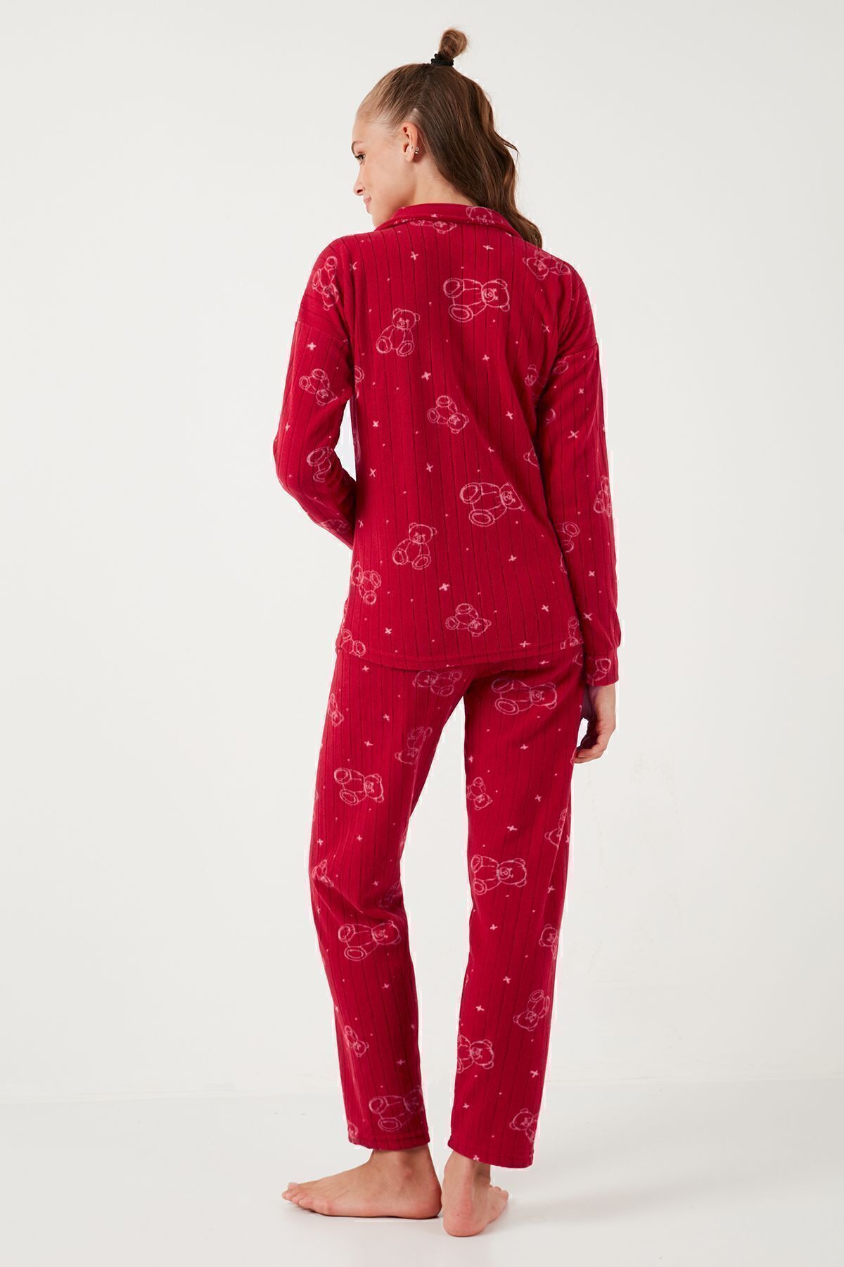 Lela-Fleece Standard Fit Pajama Set - Buttoned, Pajama Set 6095616 7