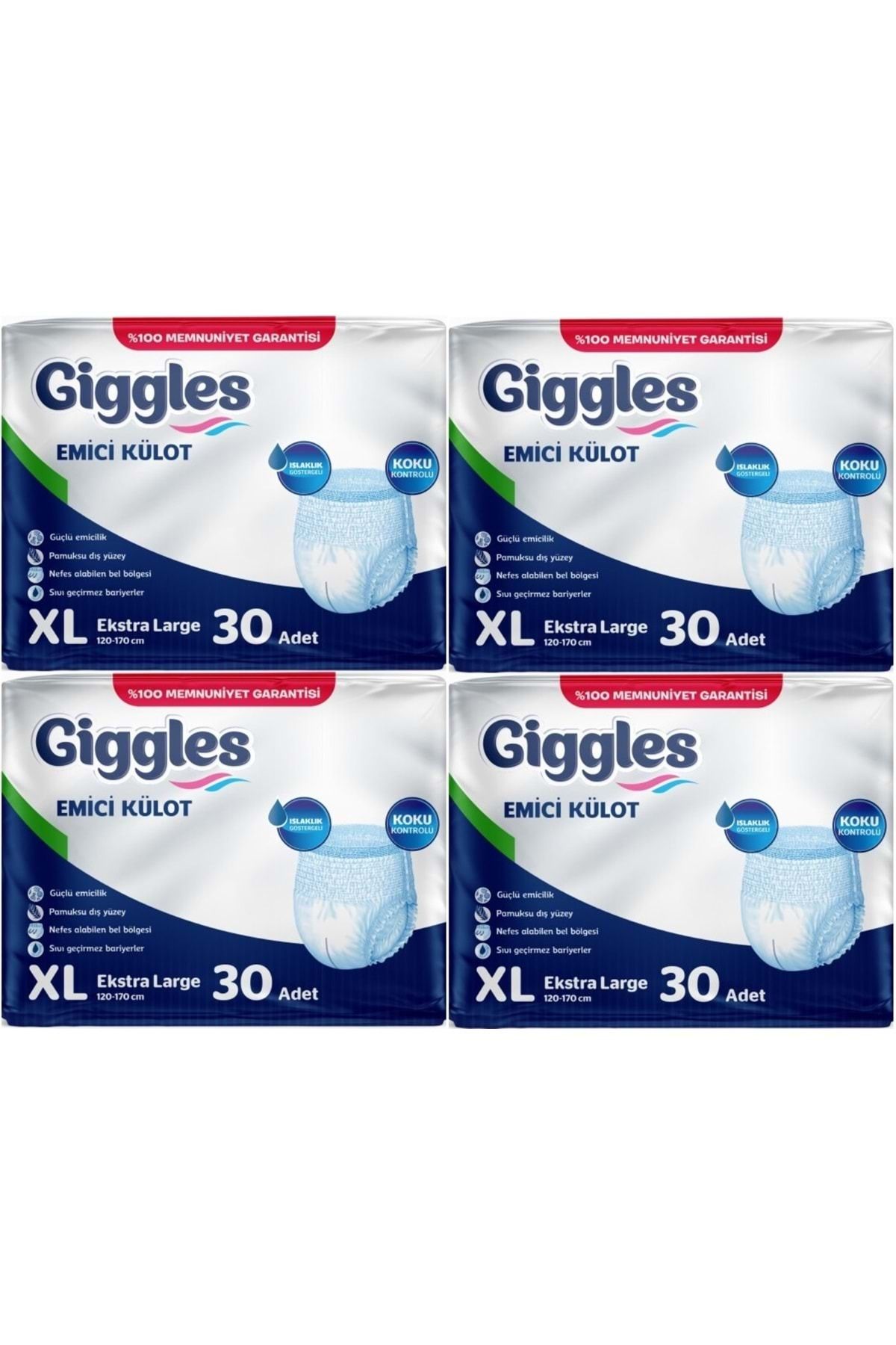 giggles Hasta Bezi Yetişkin Emici Külot Ekstra Büyük (XL) 120 Adet (4Pk*30)