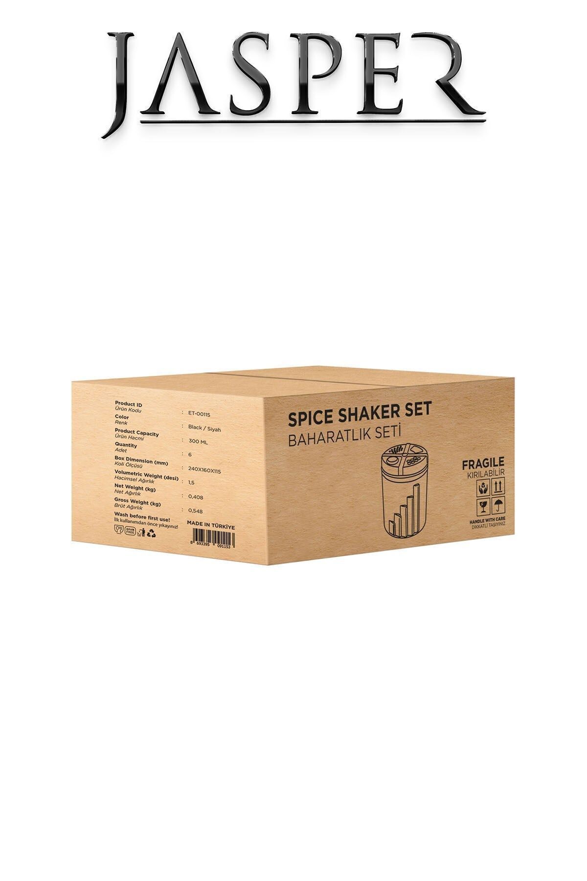 JASPER-JPR-0115 6 Pieces 300 ml Multi-Purpose Spice Set Spice Rack 5