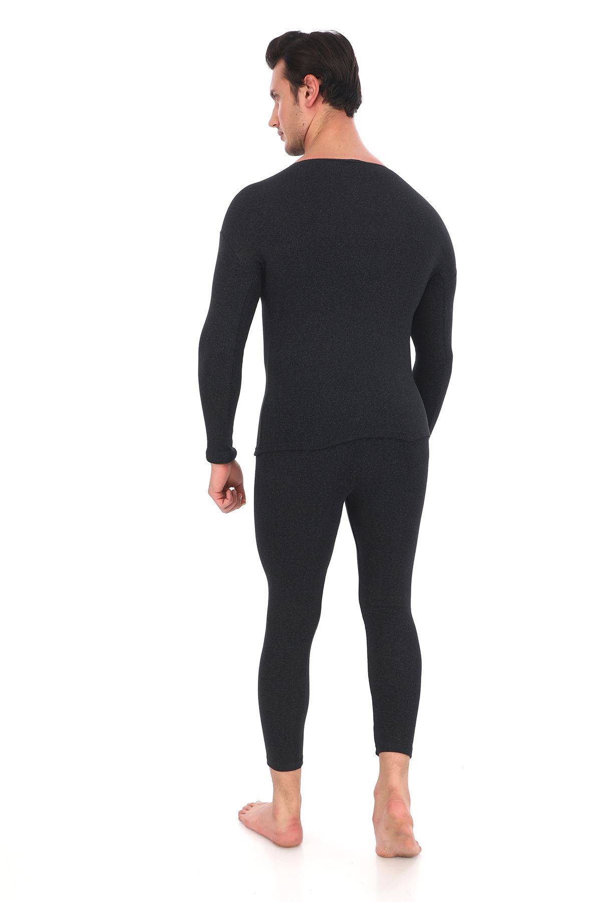 SAUNA SUIT-Set termic de iarnă unisex antracit - Tricou și jambiere interioare din bumbac care păstrează căldura 5