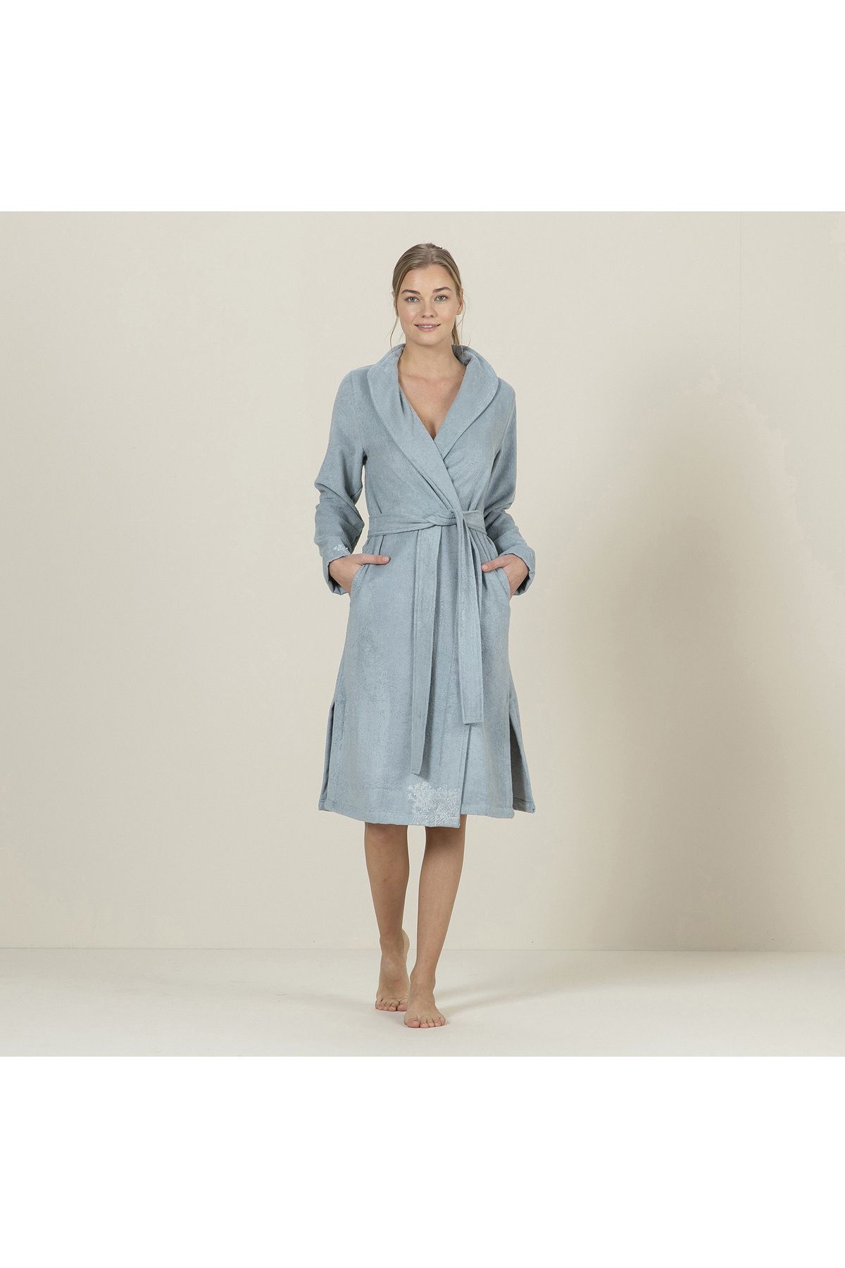 حوله تنپوش (روبدوشامبر) آبی زنانه Debby Bathrobe Aqua اورجینال Chakra