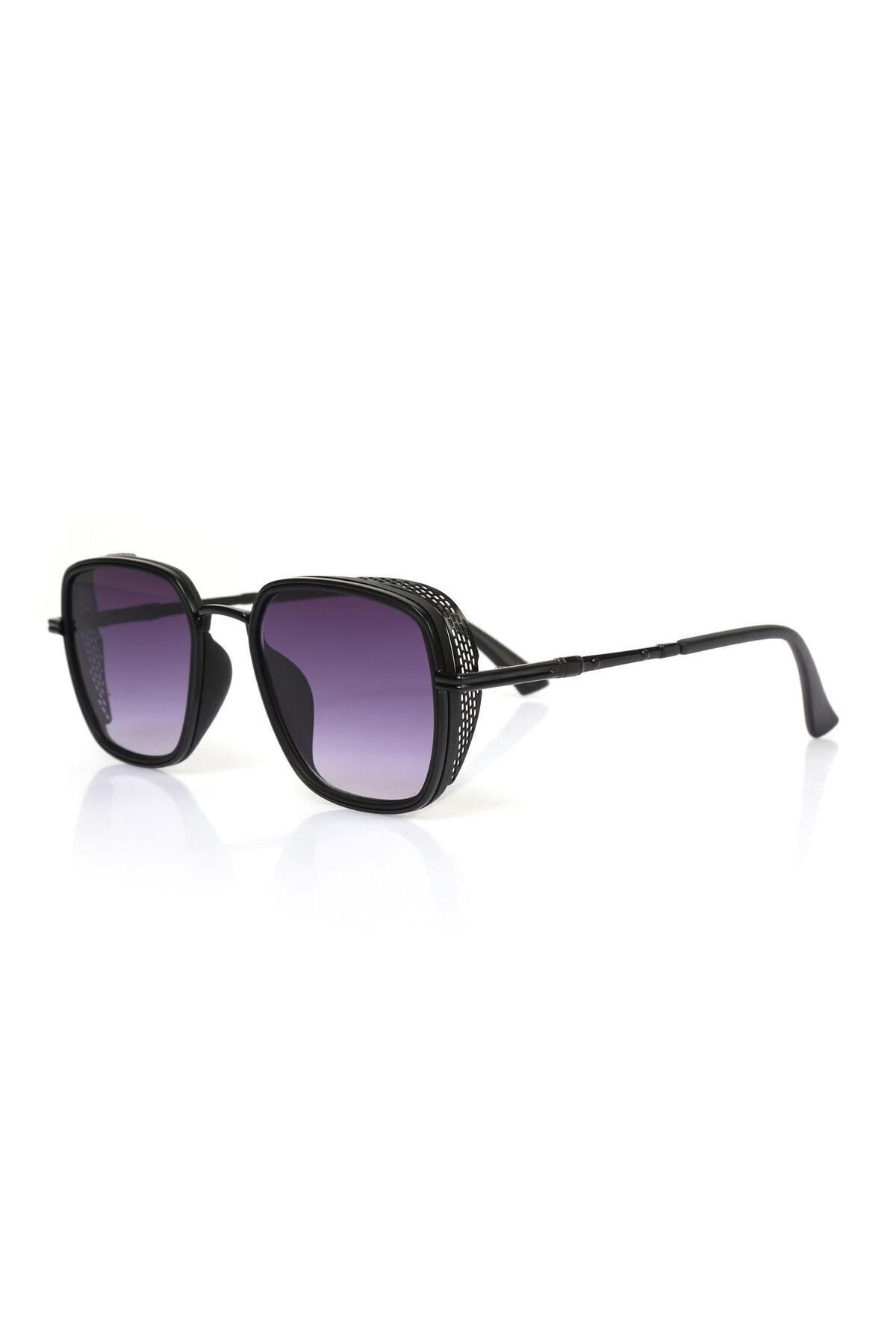 TomyHelf-Black Rectangular Unisex Sunglasses - Th2033C13 6