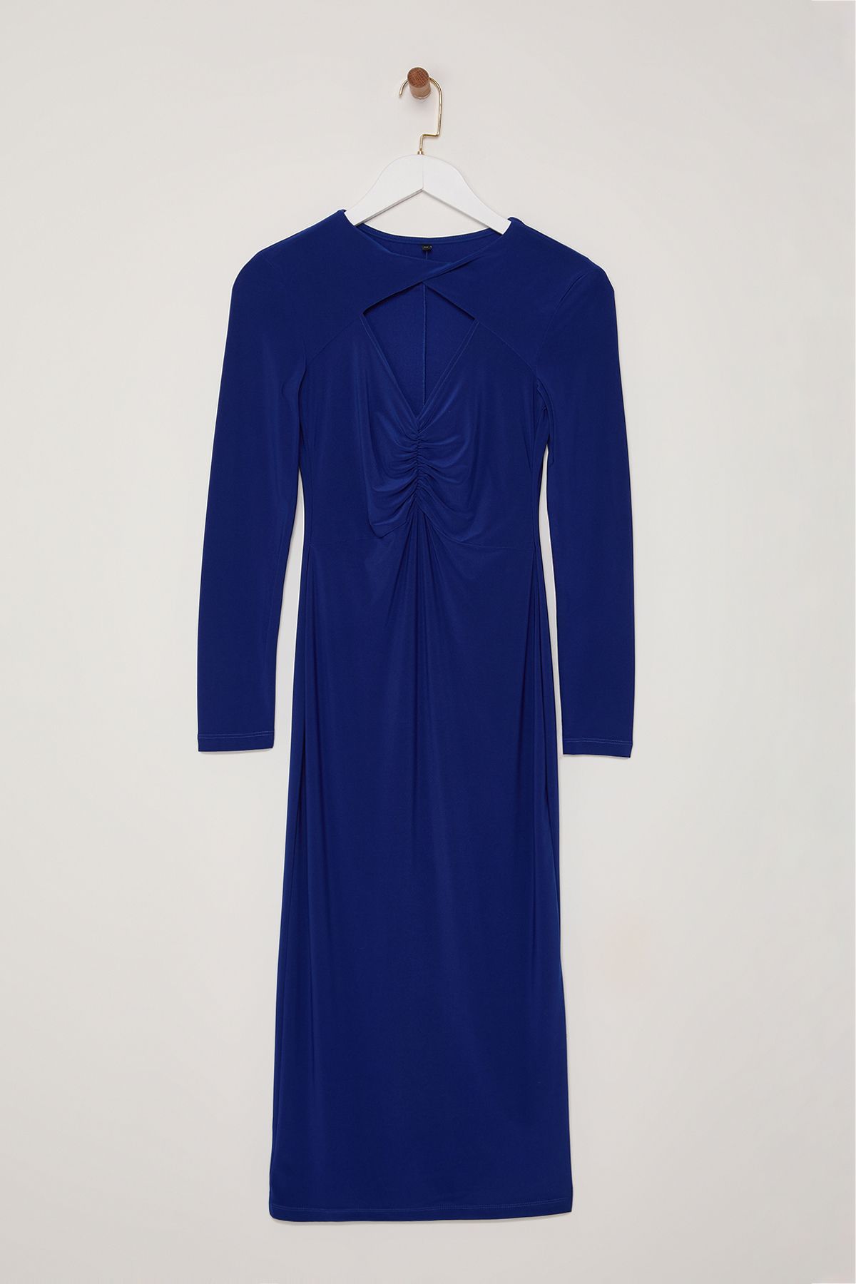 Trendyol Collection-Saks Body Fitted Knitted Stylish Evening Dress Night Graduation Dress Tpraw25El00026 5