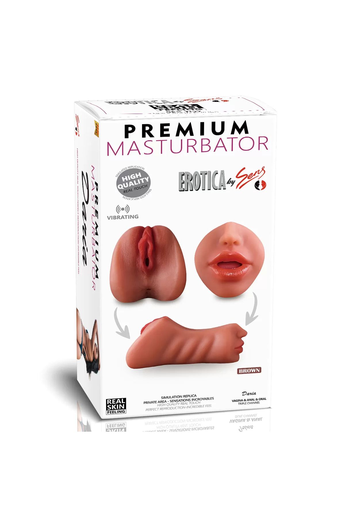 Premium Masturbator Daria - Realistik Dokulu Oral Anal Vajinal 3 in 1 Titreşimli Suni Vajina 2