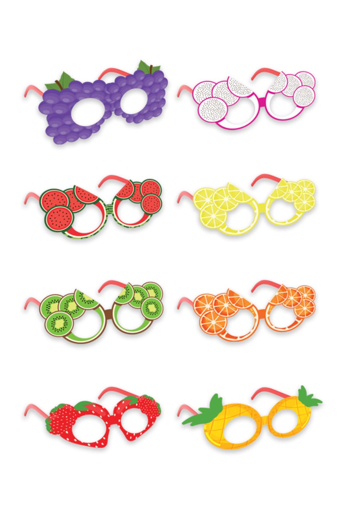 Parti Atölyesi Meyve Doğum Günü Kutlama Gözlükleri 8 Adet
