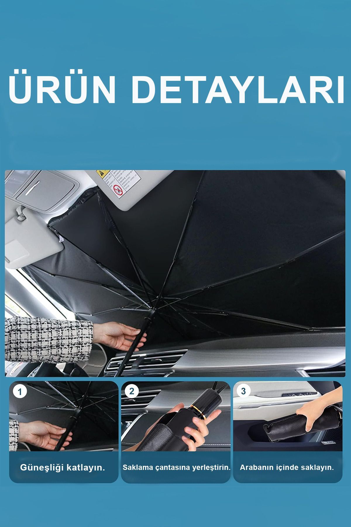 Teknotik-Foldable Sunshade and Umbrella Windshield Shade Compatible with Opel Signum 4