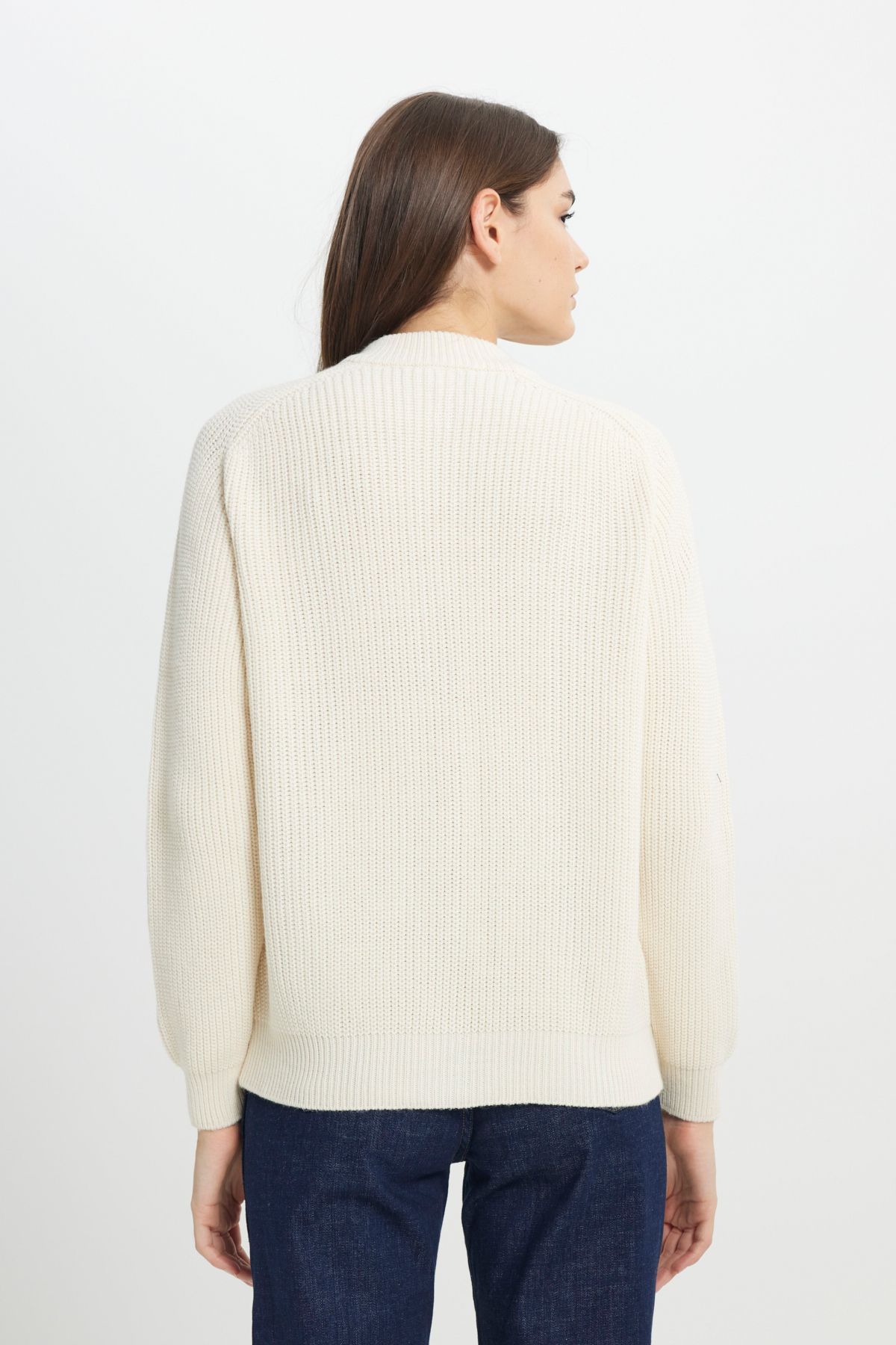 WRANGLER-Regular Fit Regular Cut Guziki Szczegółowy Młodzieżowy Uroczy Damski Sweter Kardigan Ecru Knitwear 5