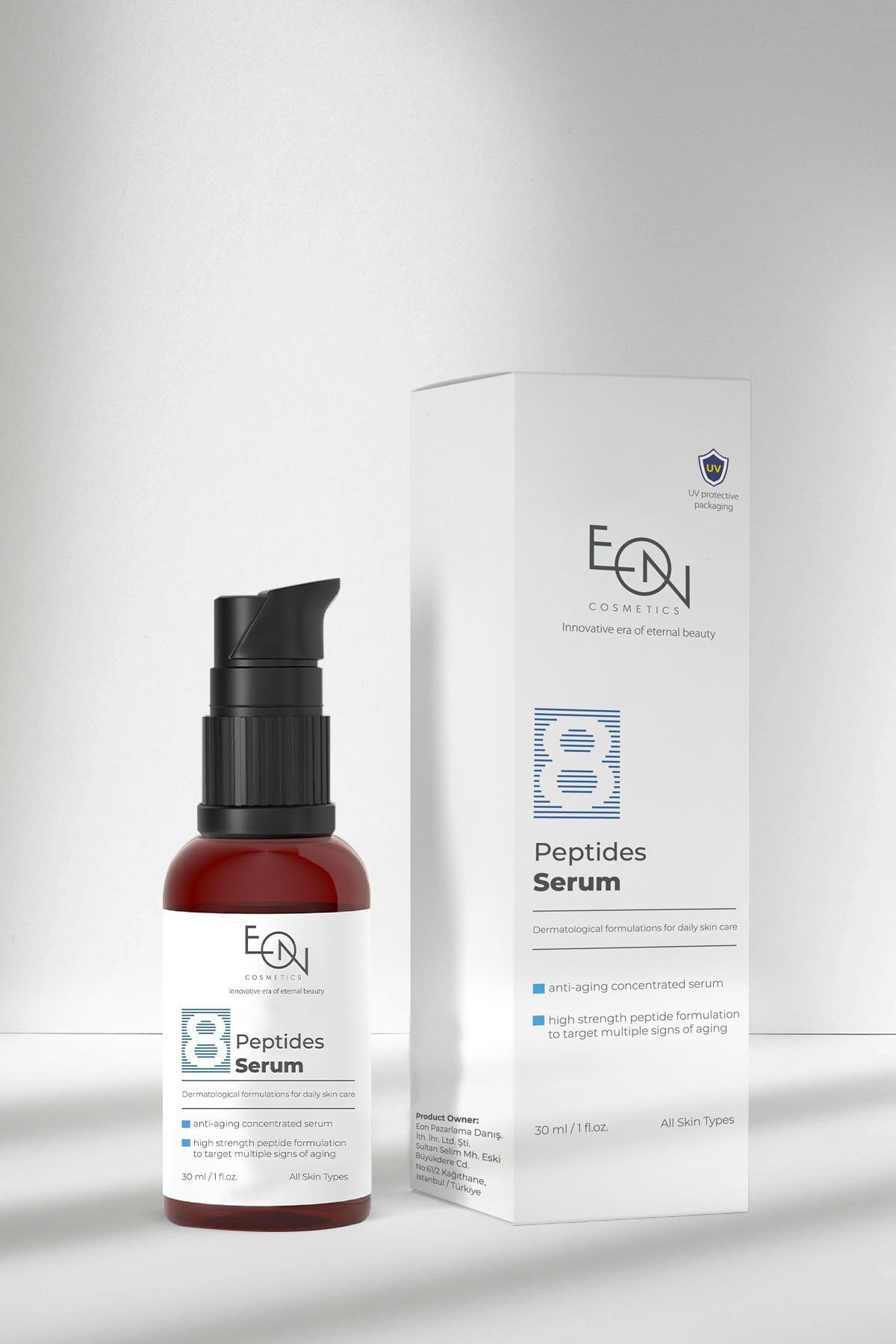 EON 8 Peptitli Yoğun Yaşlanma Karşıtı Serum - Kırışıklık Azaltır, Kolajen & Elastin Üretimini Artırır