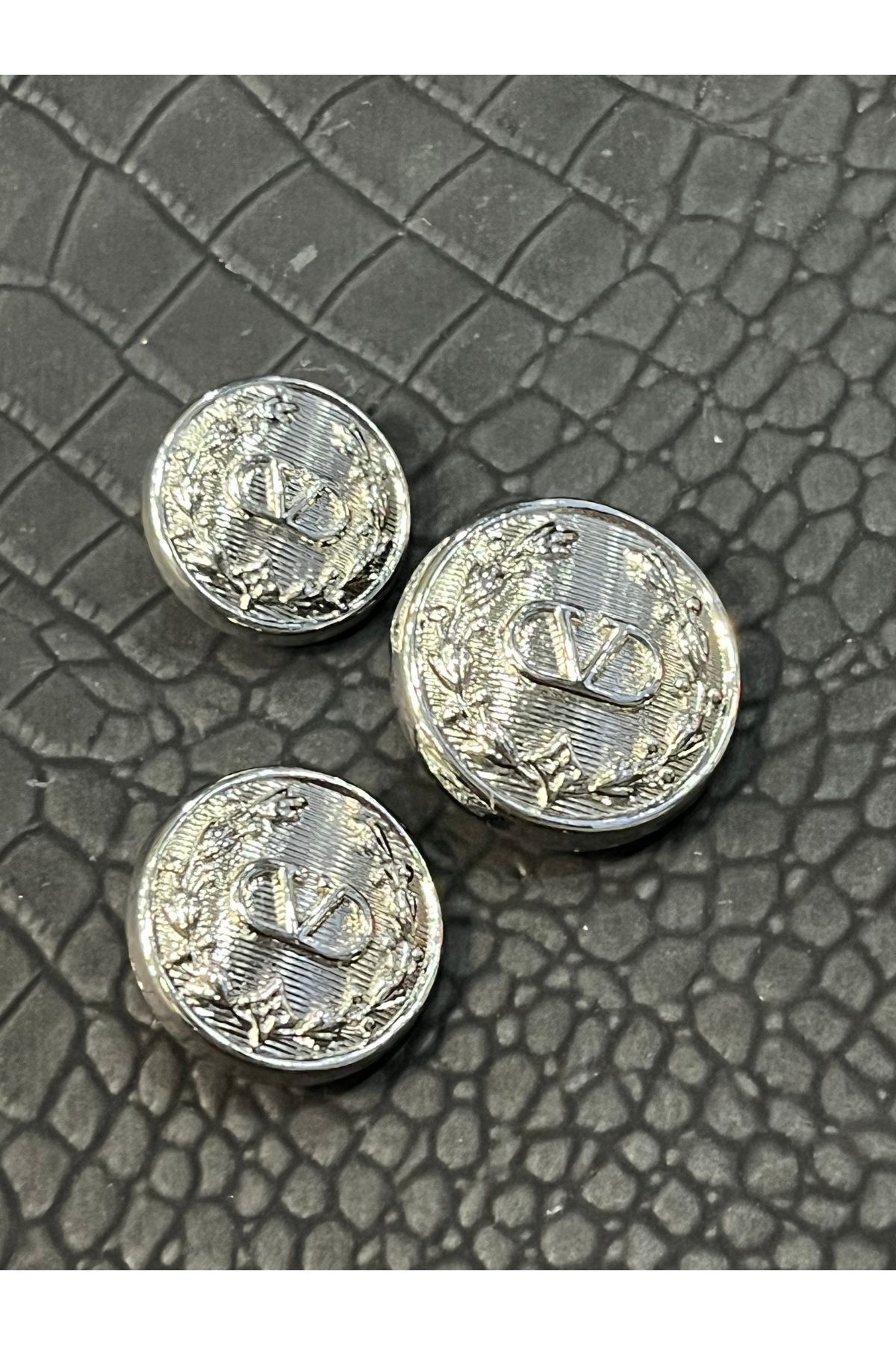 ODDA TASARIM ATÖLYESİ-Special Design Silver Button Set - 1-40 Size 1-36 Size 1-28 Size (3 Pcs) 3