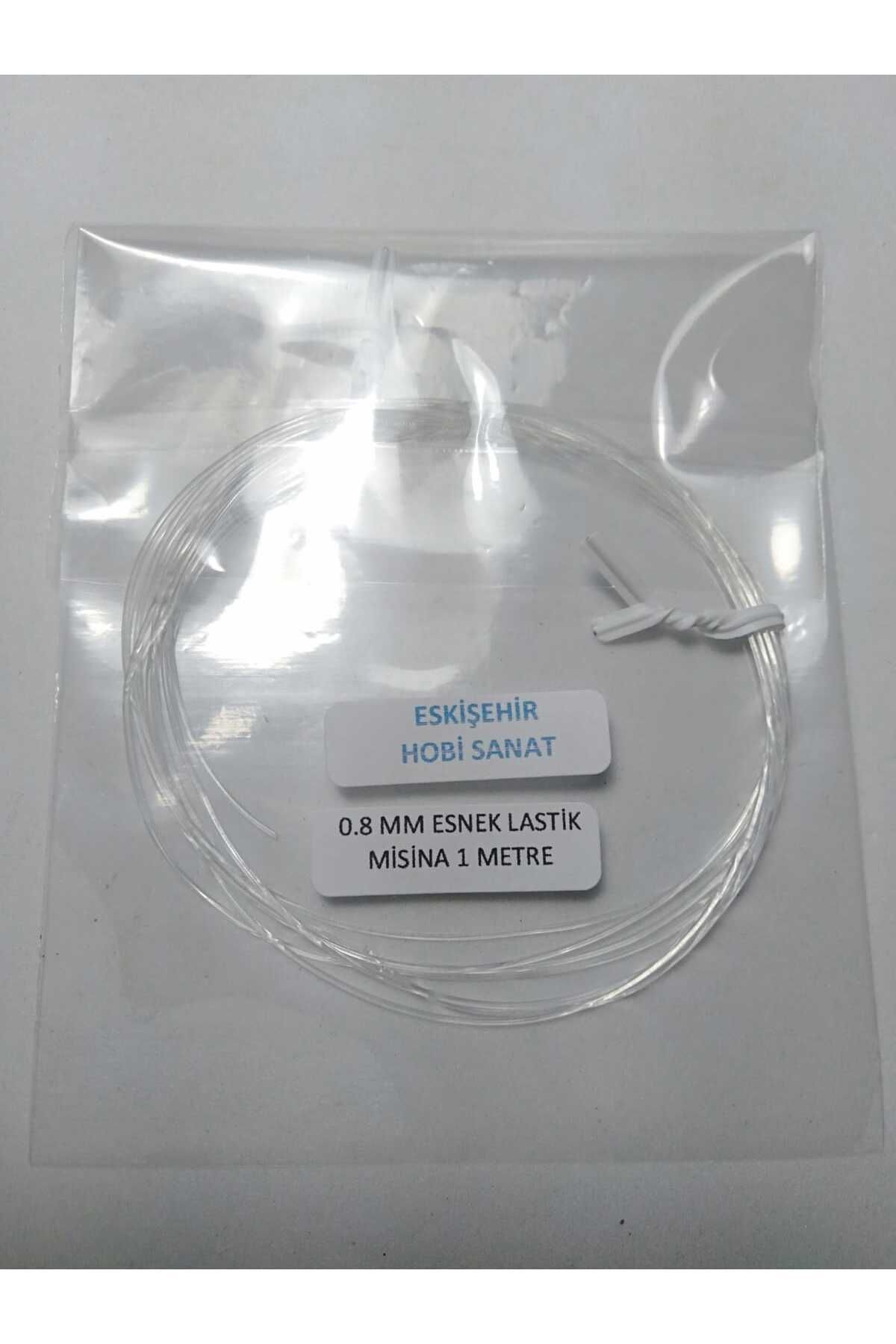 0.8 Mm Şeffaf Lastik Misina 1 Metre Bileklik Tesbih Ipi Misinası