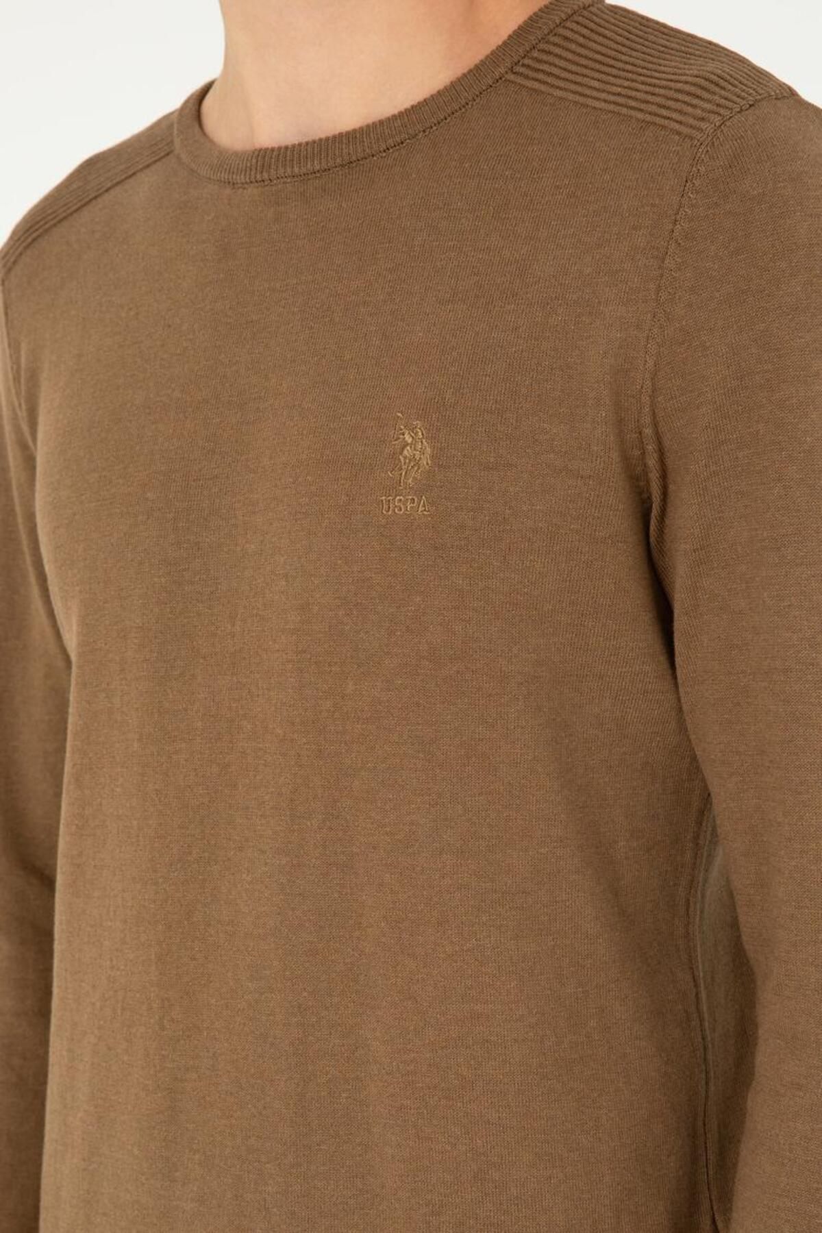 بافت و پلیور مردانه خاکی یو اس پولوU.S. Polo Assn. | TEKSPOR192099.2 اورجینال - تصویر 5
