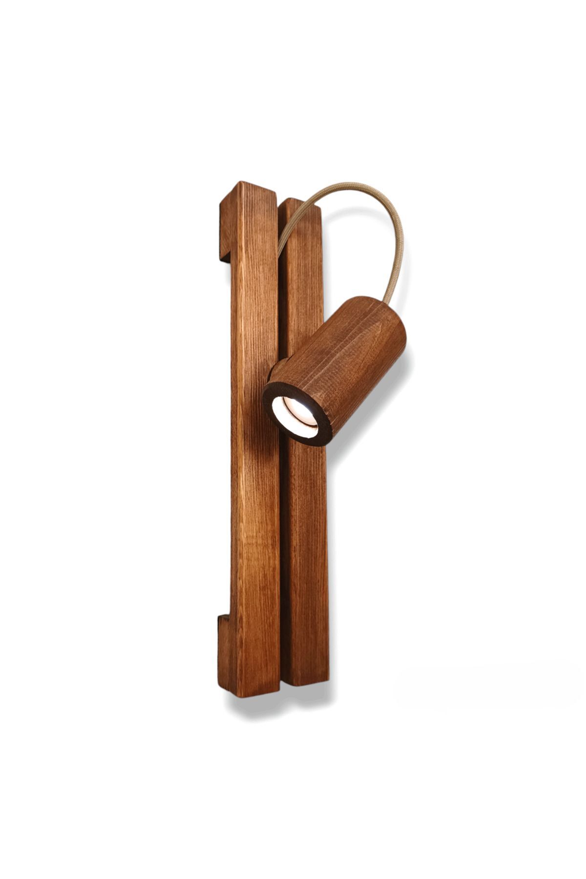 Rotating Adjustable Led Sconce Natural Wooden Rustic Living Room Wall Sconce Billet Chandelier 220V Bulb Included