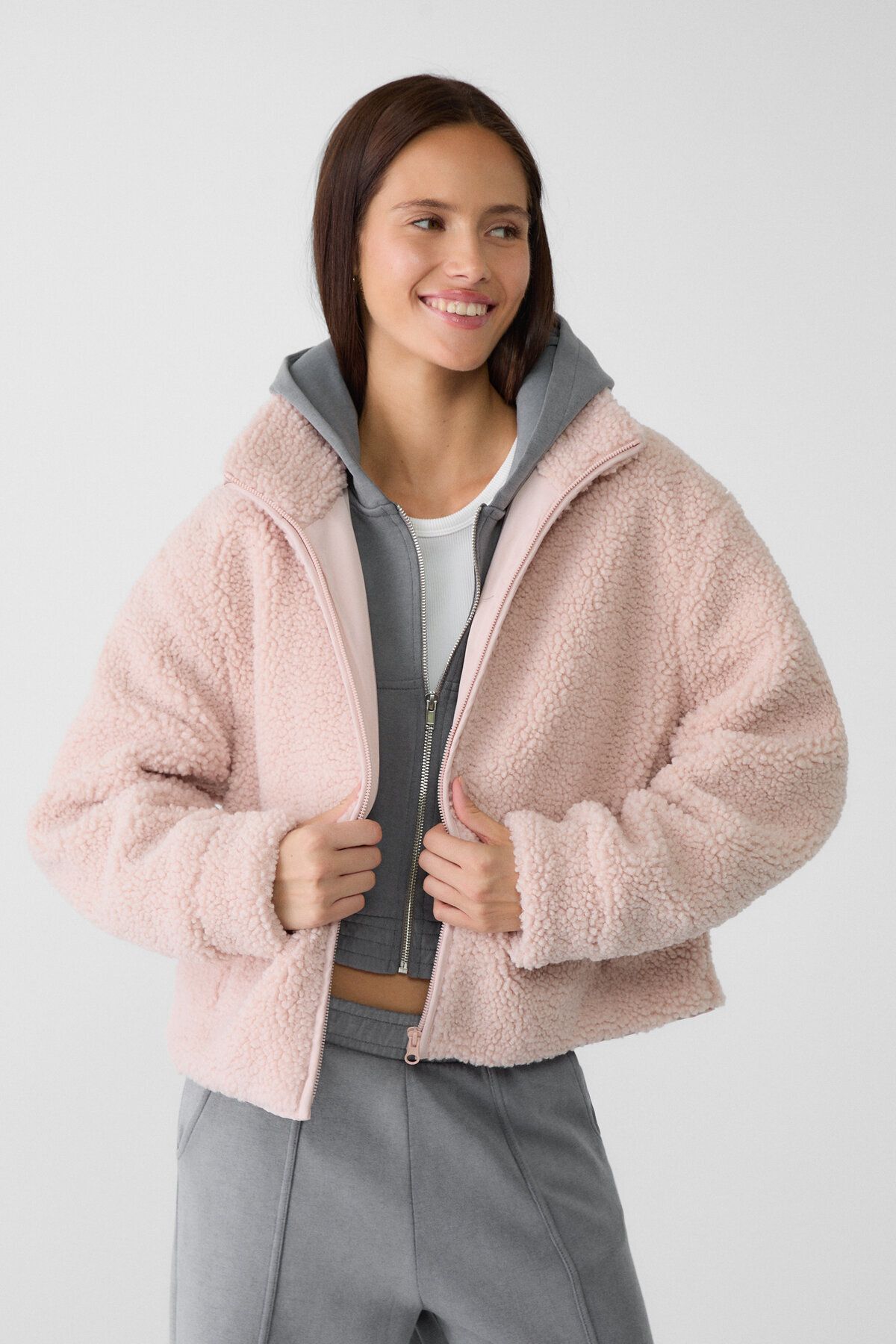Stradivarius Jacket Pink Straight Trendyol