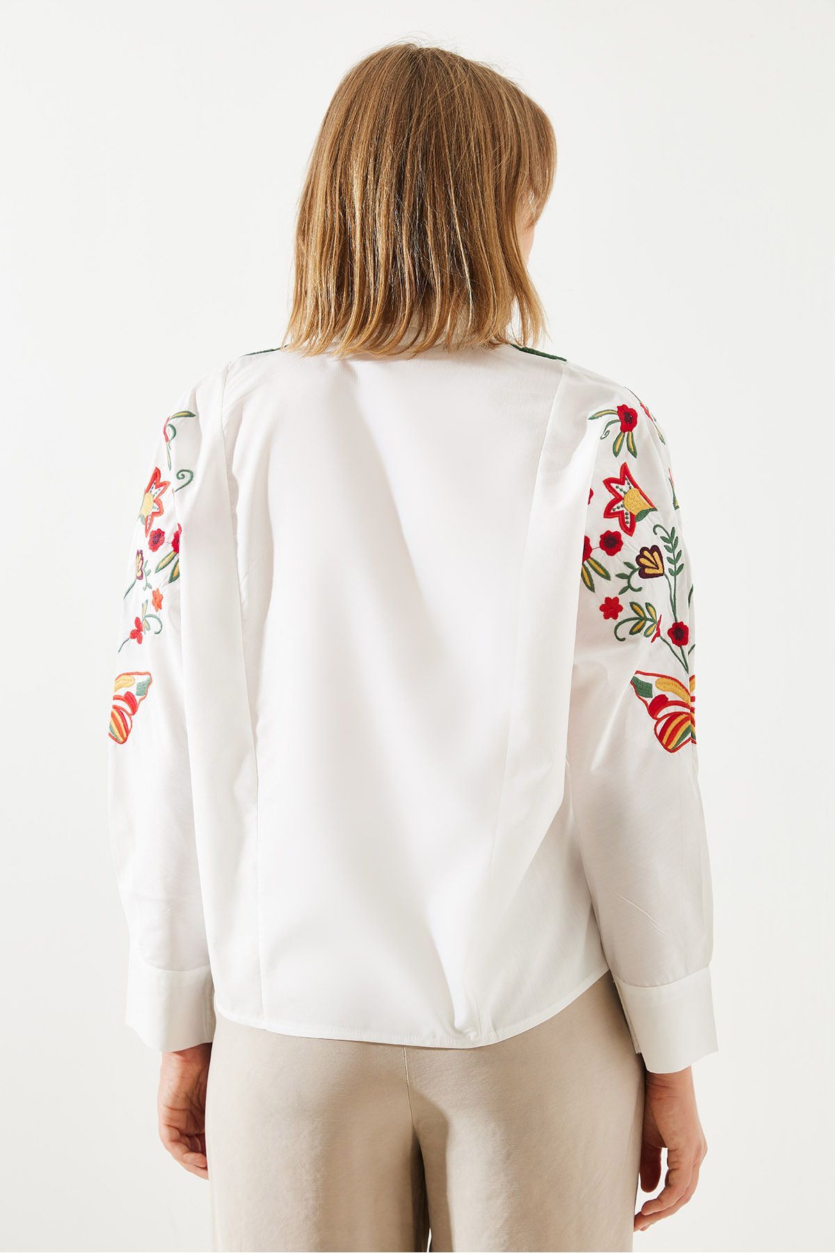 Bianco Lucci-Damen-Hemd aus Leinen mit Stickerei 60251781 6