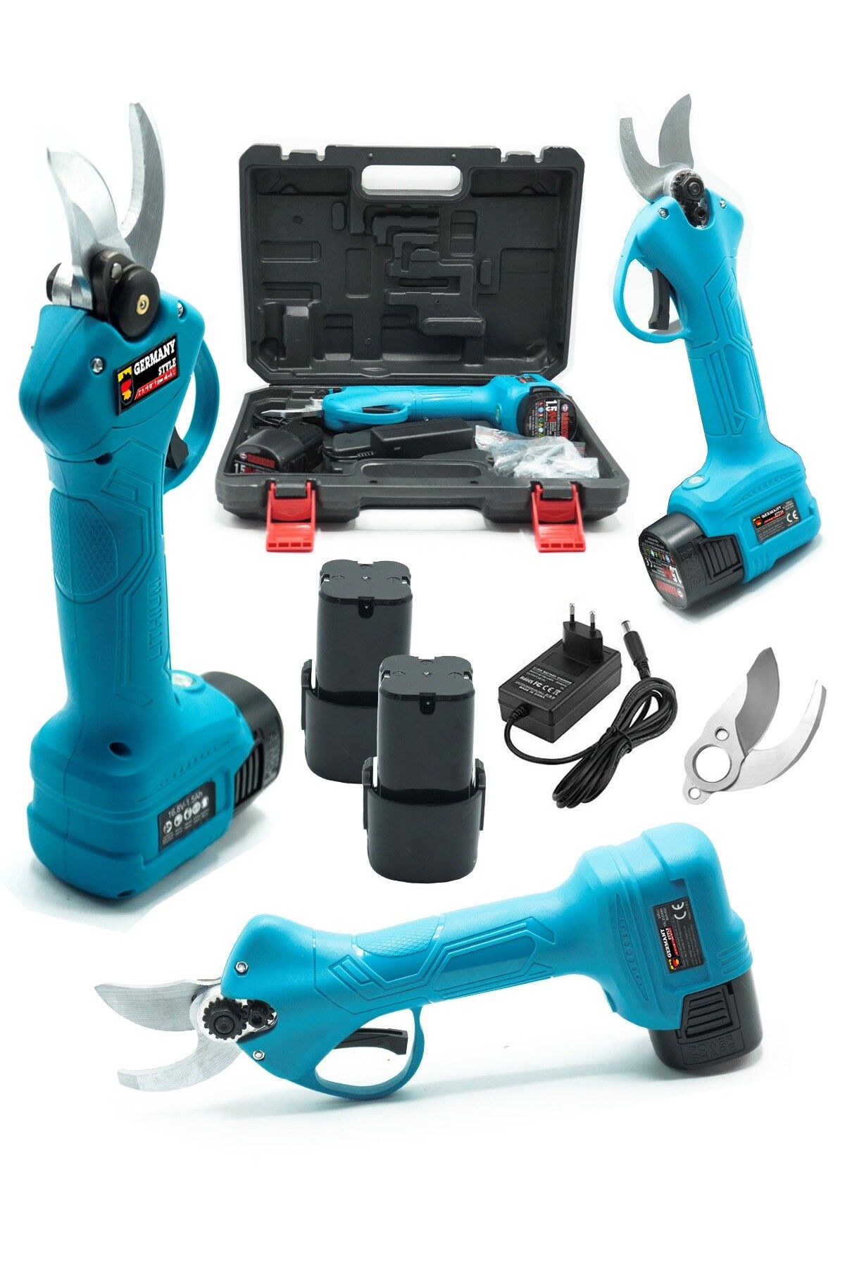 Germany Style Alman XR MS-390VFX Çift Bataryalı Şarjlı Dal Budama Bağ Makası