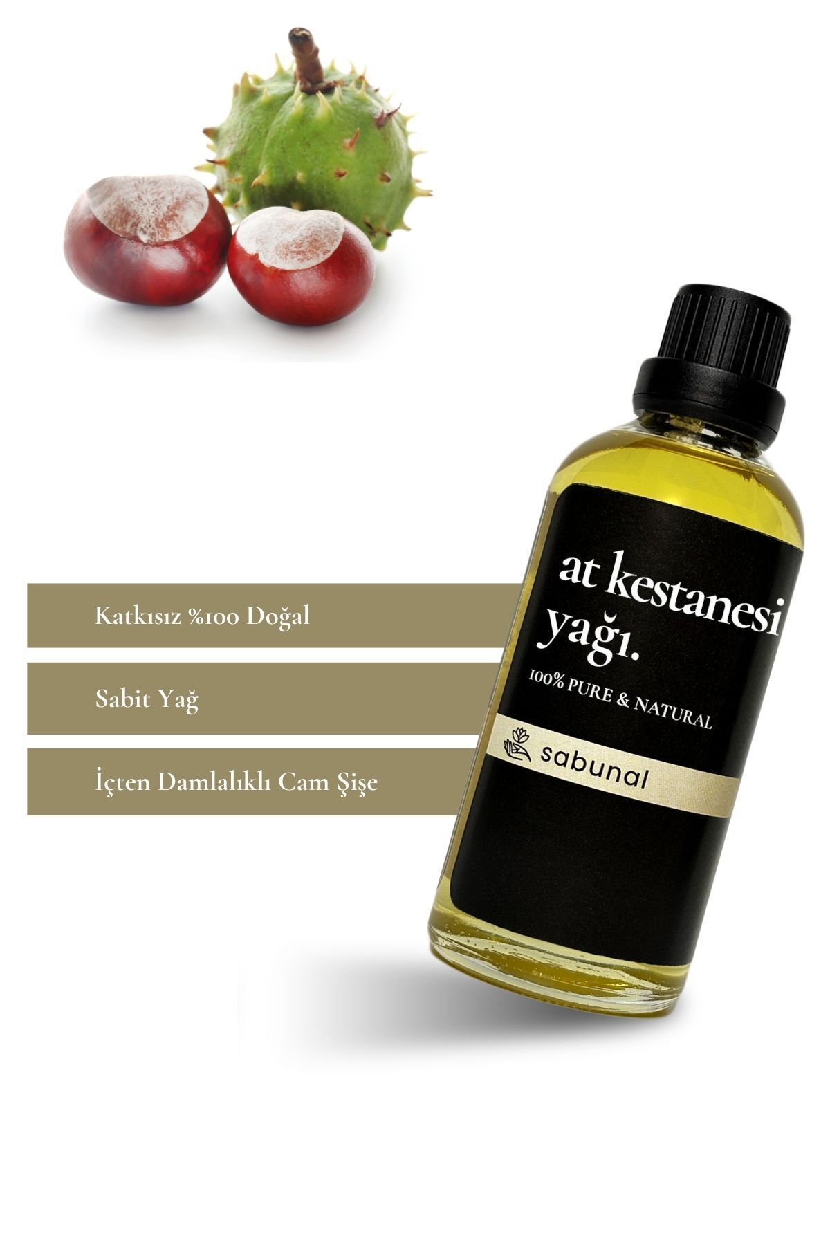 روغن شاه بلوط 100 میلی لیتری روغن ماساژ، روغن طبیعی مراقبت از پوست و مو sabunal