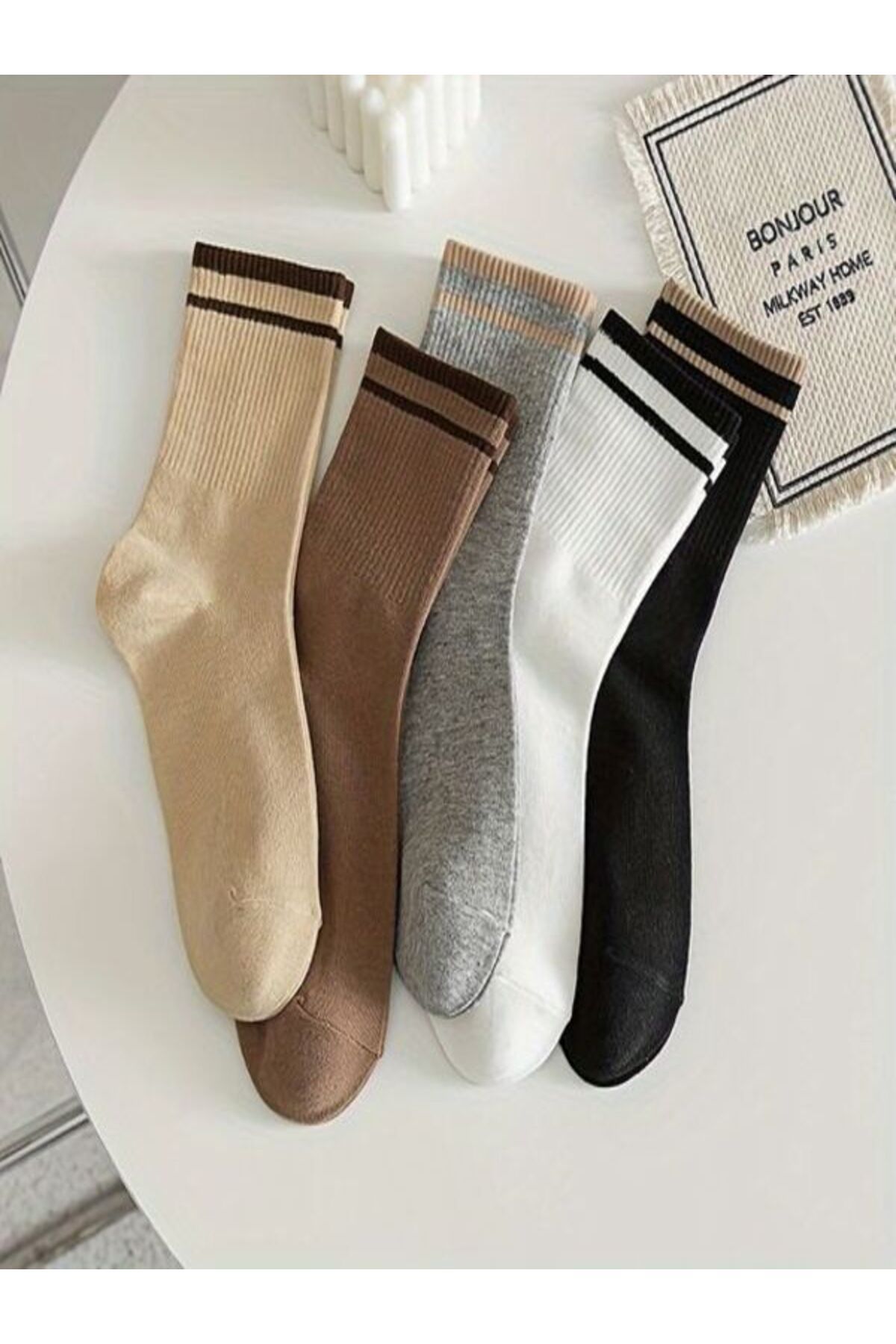 Sky Socks-Комплект от 5 зимни плетени тенис чорапи с дебела подметка 6
