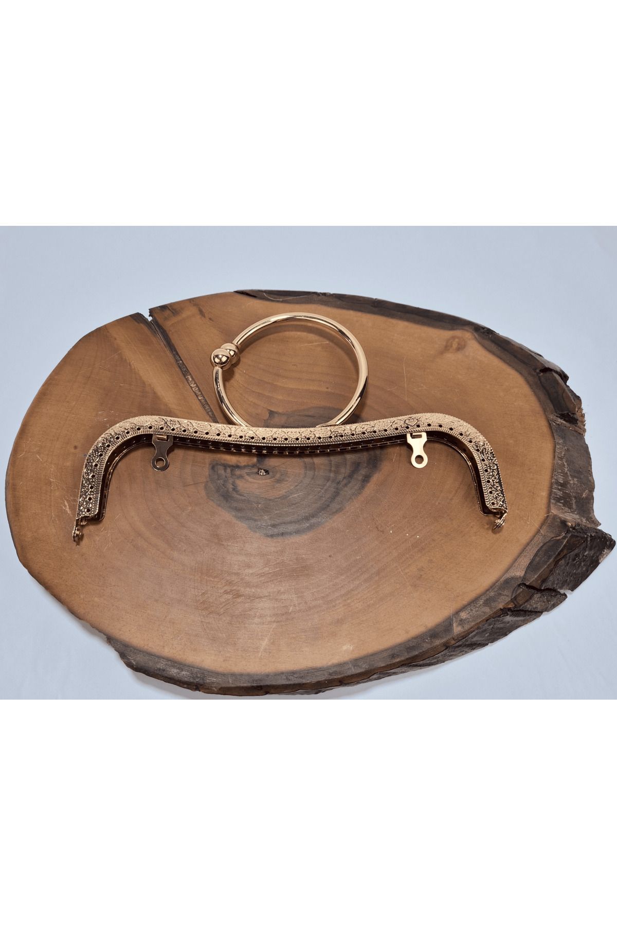 Prestij Boncuk Sarı Yuvarlak Metal Saplı Çanta Klipsi