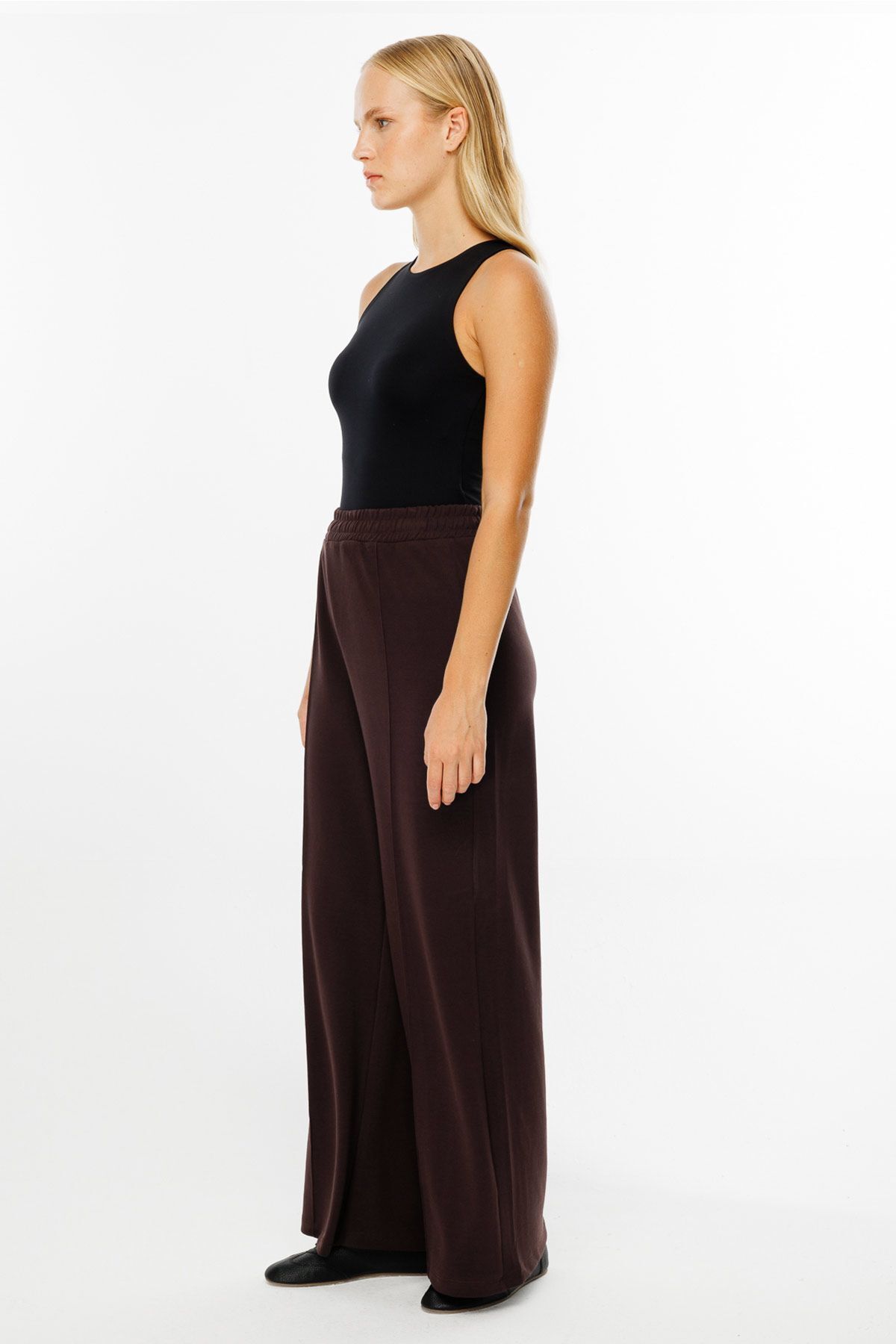 Hooopstore-Pantaloni compacti din bumbac Bitter Brown - Talie elastică 5