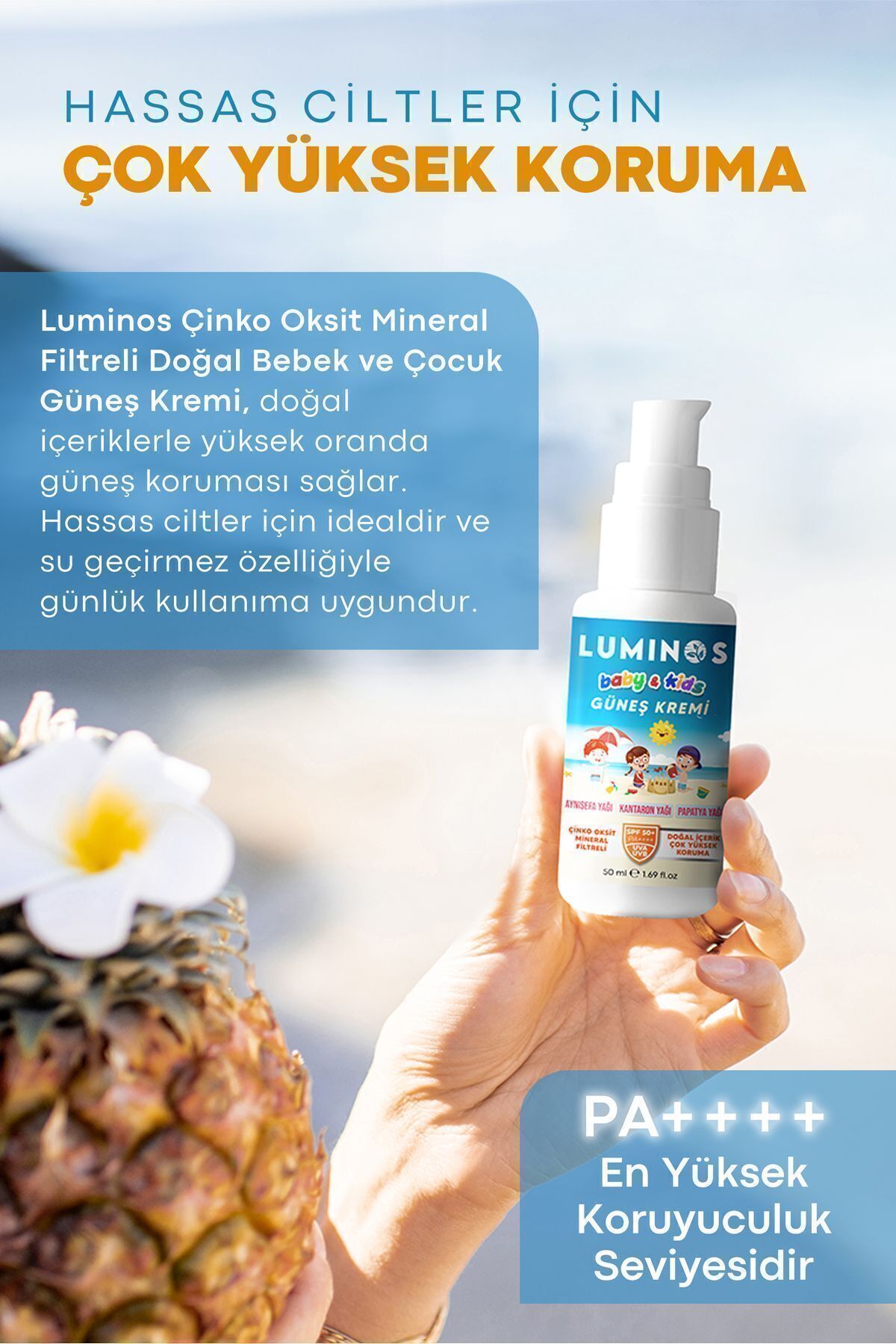 Natural Luminos Bebeklere Ve Çocuklara Özel Doğal Formül Spf 50 Güneş Kremi - 50ml fotoğrafı 3 (önizleme)