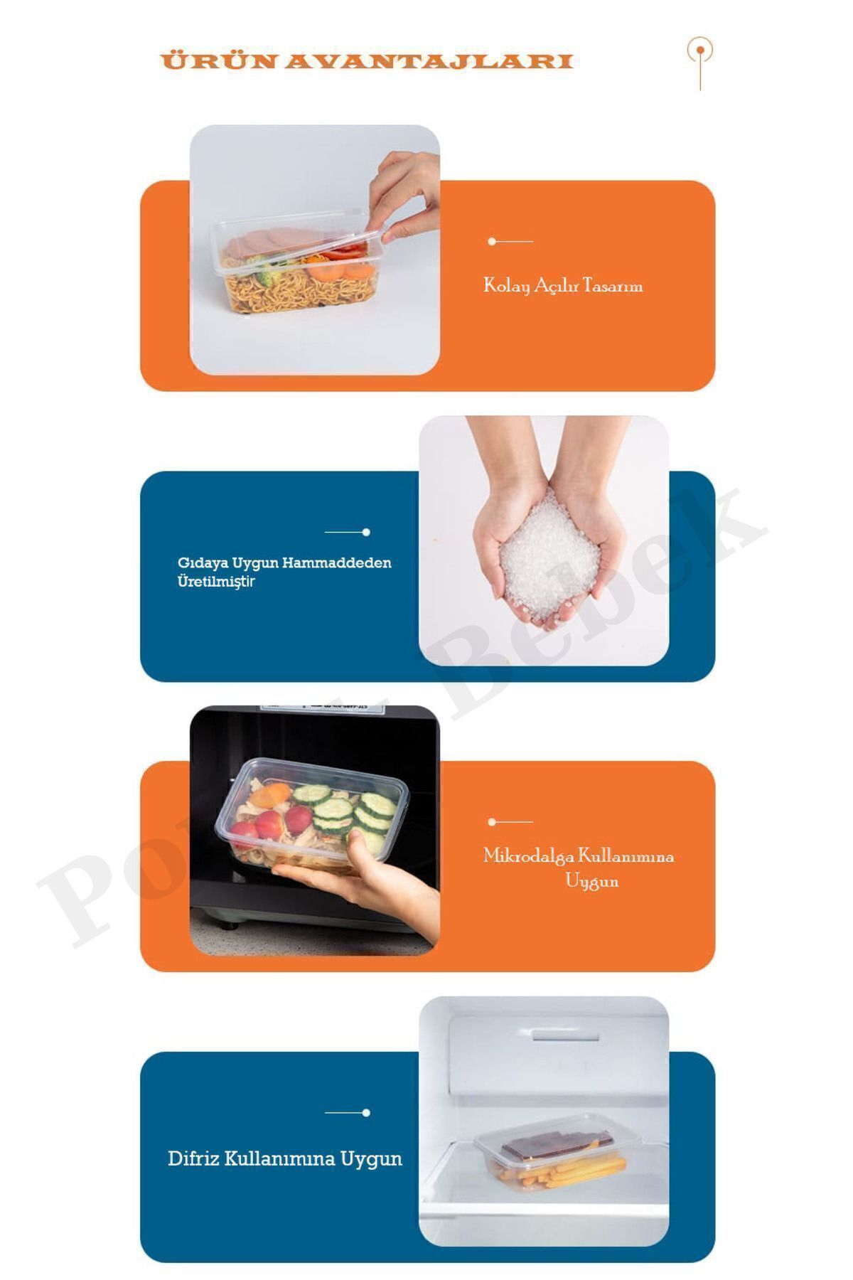PONÇİK STORE-1 Liter 10Ad Microwave Convenient Storage Container with Lid for Deep Freezer - 2Lt 8