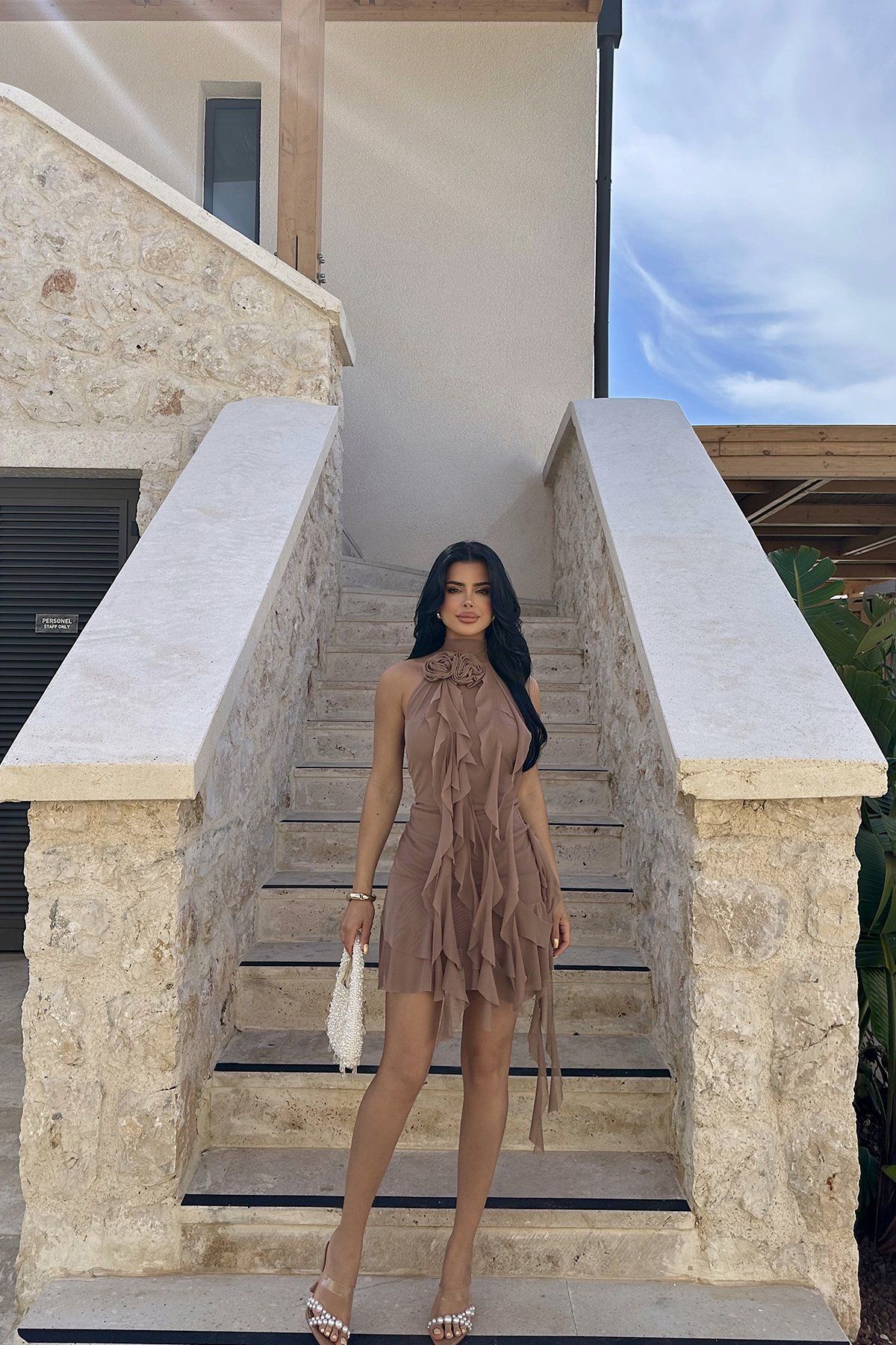 Eyyo Сукня з оборками Polina Brown Ate1000