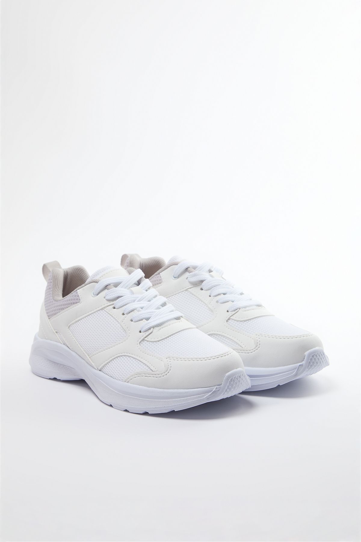 TRENDYOL SHOES-Ecru Lace-Up Γυναικεία αθλητικά παπούτσια για τρέξιμο TAKAW25SN00009 3