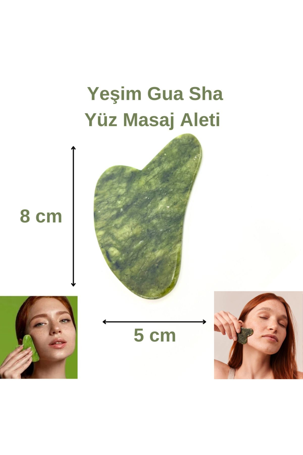 Sertifikalı Yeşim 1. Sınıf Kalite Gua Sha Doğal Taş Masaj Aleti — سبز ydtma10
