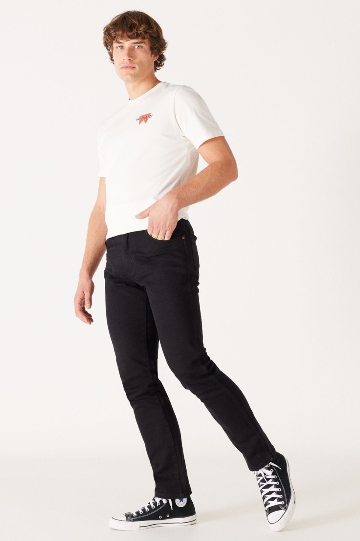شلوار جین مشکی مردانه تگزاس باریک و انعطاف پذیر کمر معمولی Wrangler