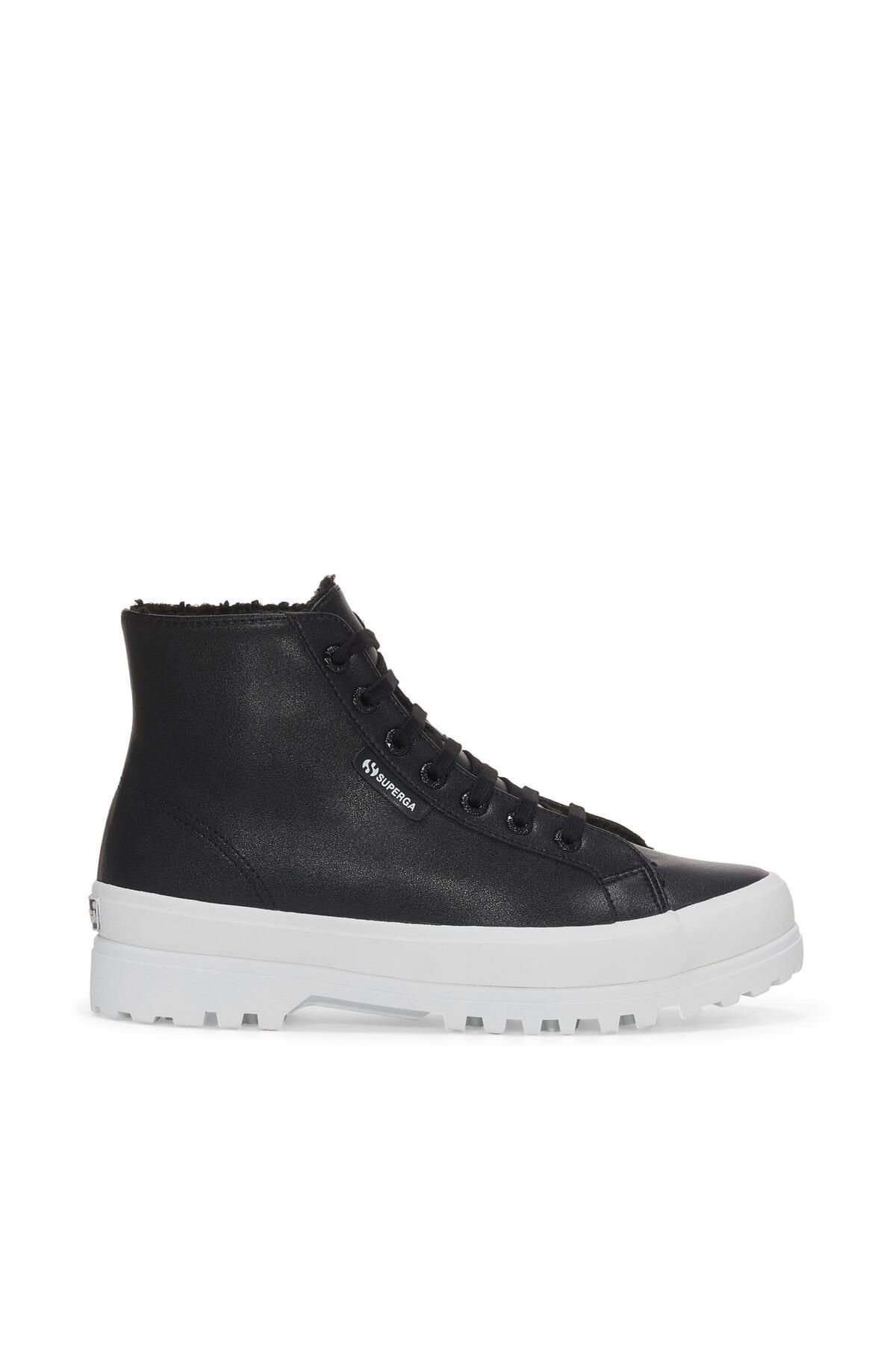 چکمه مشکی زنانه خز مصنوعی آلپینا وگان 2341 Superga