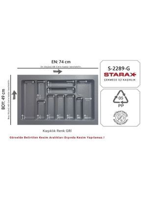 Starax S-2289-GP ÇEKMECE İÇİ ANTİBAKTERİYEL KAŞIKLIK 80LİK MODÜL GRİ EN:74-68...